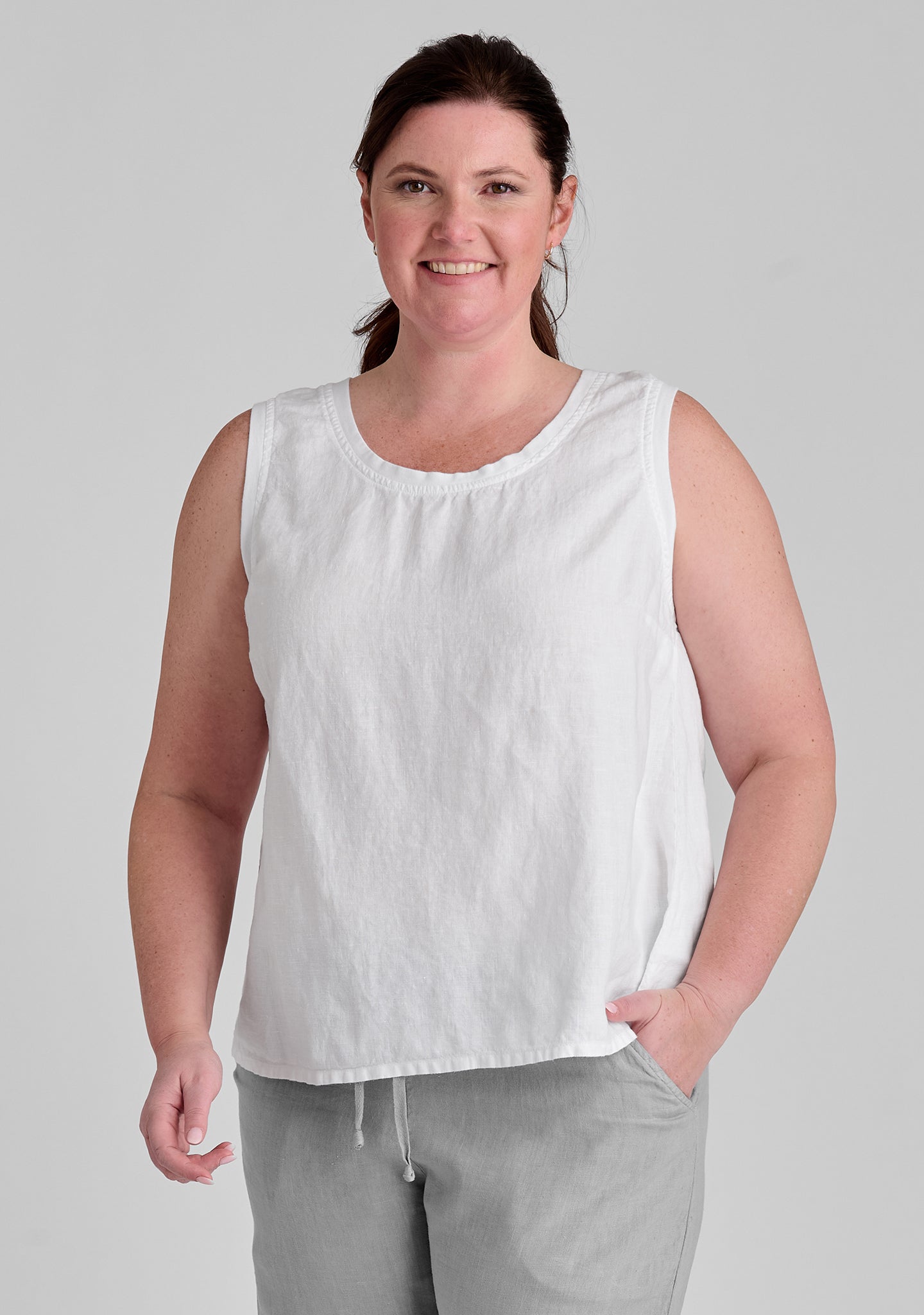 Breathable Linen Tank Top for Women - Comfortable Everyday Casual Wear - Perfect for Summer, Beach, and Layering