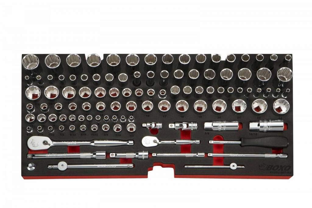 BOXO USA 159-Piece Heavy Duty Toolbox Set - Metric & SAE Locking Tools with 3 Drawers, Portable Hand Carry Case (Black) - Ideal for Mechanics, DIY Projects & Professional Tool Storage