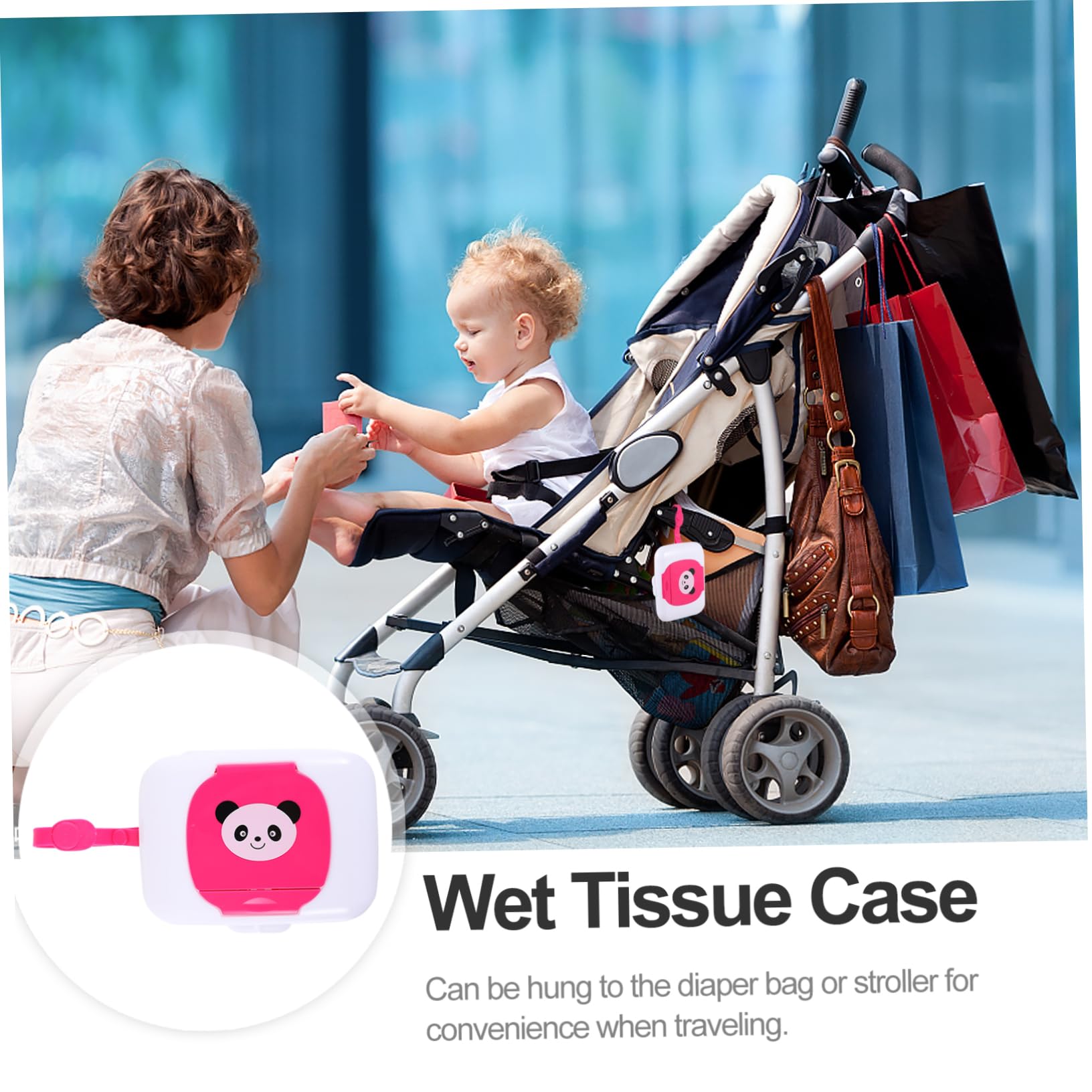 Hoement Baby Wipes Holder Box - Portable & Odorless PP Plastic Tissue Case for Infants & Toddlers | Safe & Convenient for Diaper Bags, Strollers & Travel