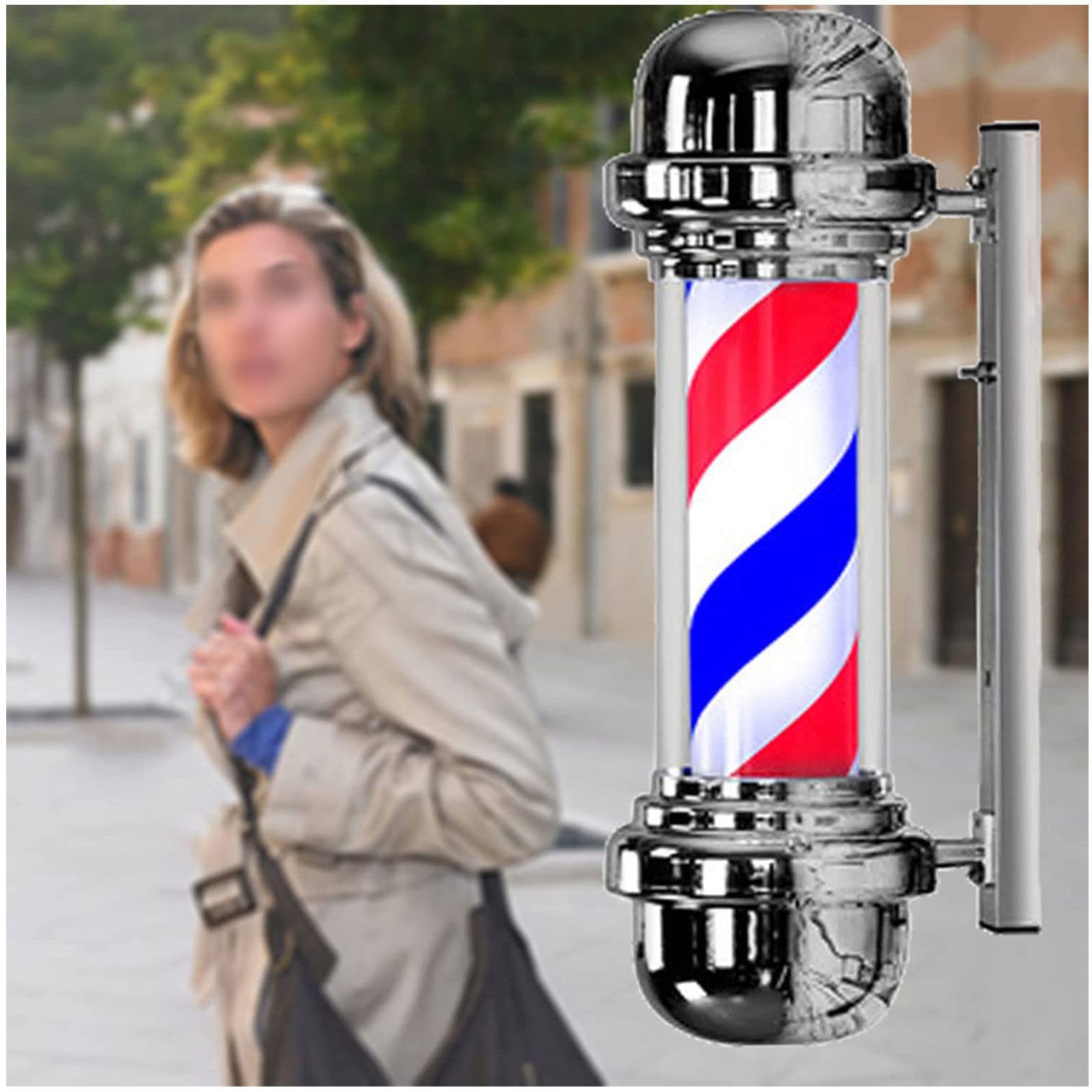 VVLXRIC Barber Shop Lights - Indoor LED Barber Pole Sign with Stand for Hair Salons & Barbershops | Perfect for Shop Windows, Reception Areas & Salon Decor (Model: JYT13,C)