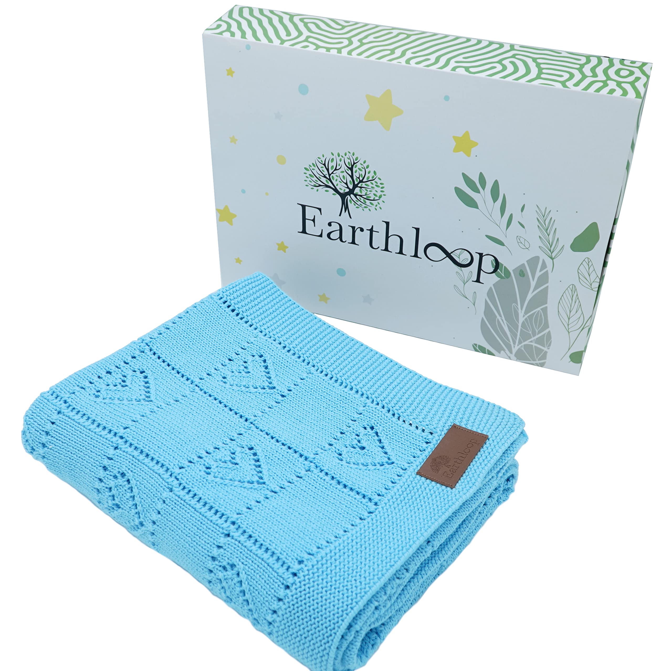 100% Organic Cotton Large Knit Baby Blanket - GOTS Certified Soft Swaddle, Receiving, Stroller & Photography Blanket for Newborn, Infant & Toddler (40