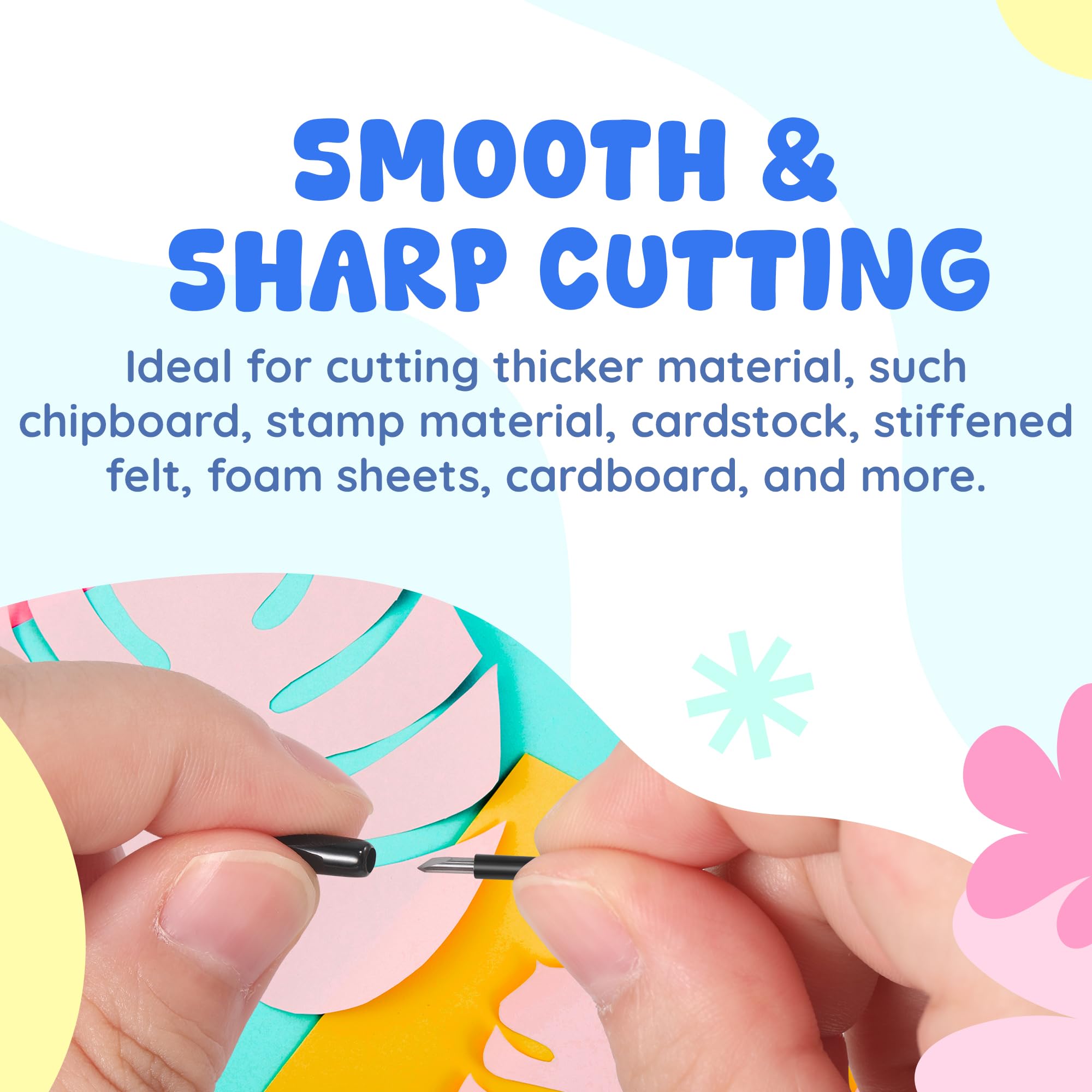 30Pcs Deep Cut Blades for Cricut Maker 3/Maker/Explore 3/Explore Air 2 - Premium Replacement Blades for Vinyl, Cardstock, Glitter Paper, Adhesive Foil - Perfect for DIY Crafts, Scrapbooking & Home Decor Projects (Black 30 Pack)