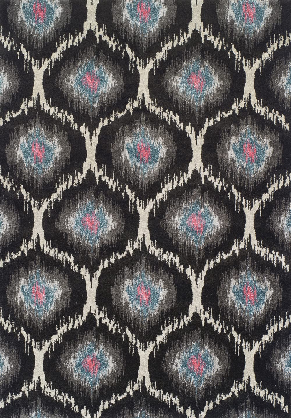 Berkley Moderno Area Rug MG360 - Charcoal Circles & Dots Design - 3'3