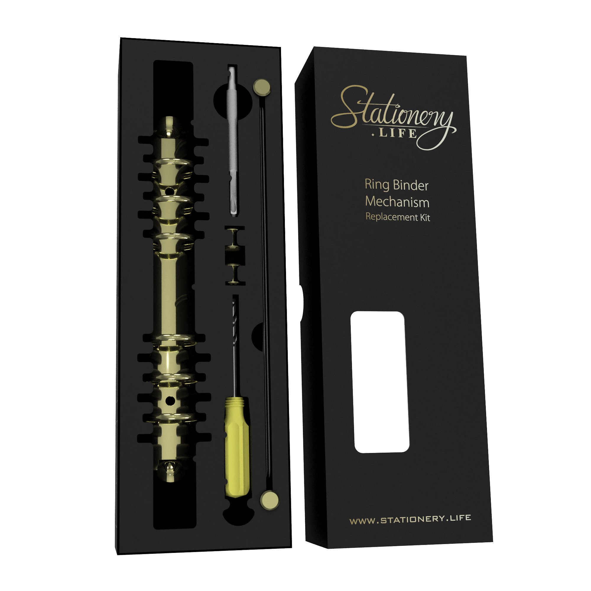 6-Ring Binder Mechanism Replacement Kit - Gold Ring Binder Parts for Personal Organizers & Planners - Perfect for DIY Planner Repair, Office Organization, and School Supplies