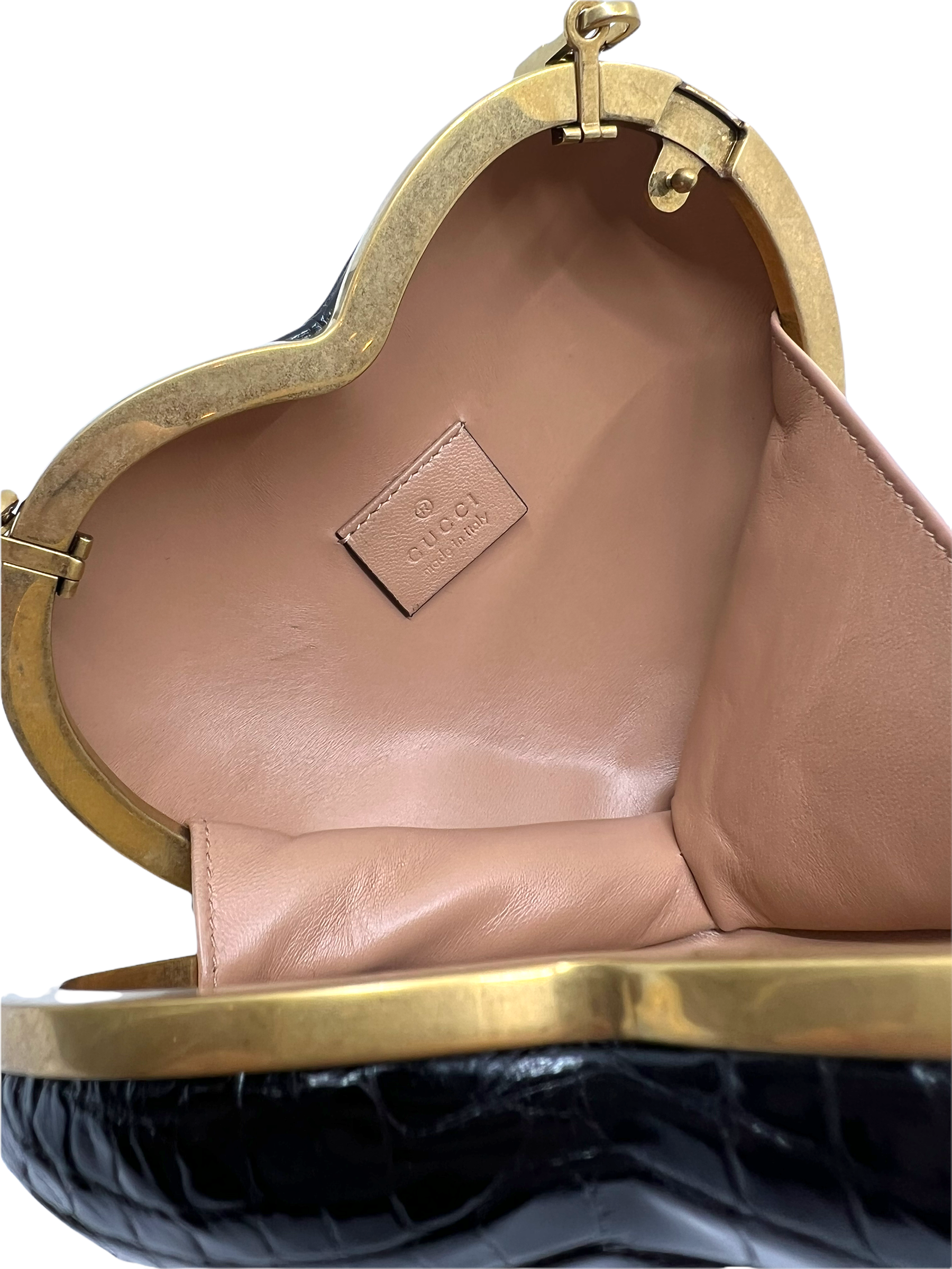 Gucci Limited Edition Heart & Arrow Crocodile Leather Handbag for Women - Luxury Designer Shoulder Bag for Date Night & Special Occasions