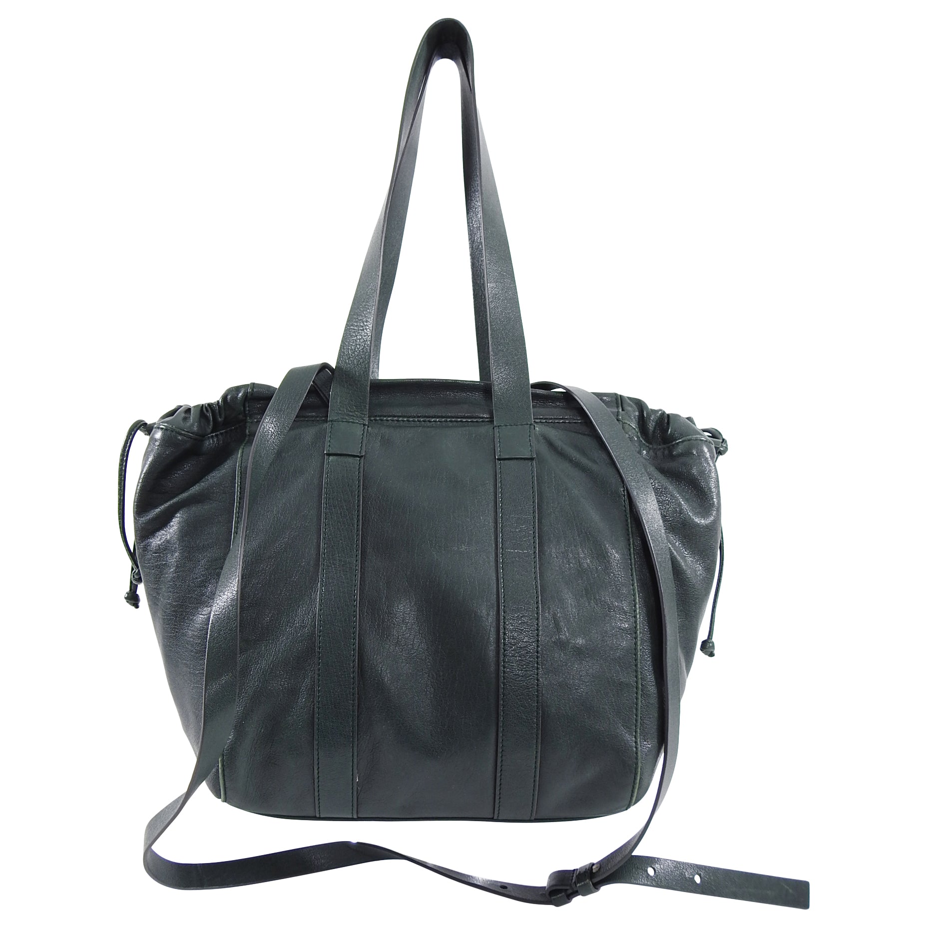 Brunello Cucinelli Dark Green Leather Satchel Crossbody Bag for Women | Luxury Italian Designer Handbag | Perfect for Work, Travel & Everyday Use