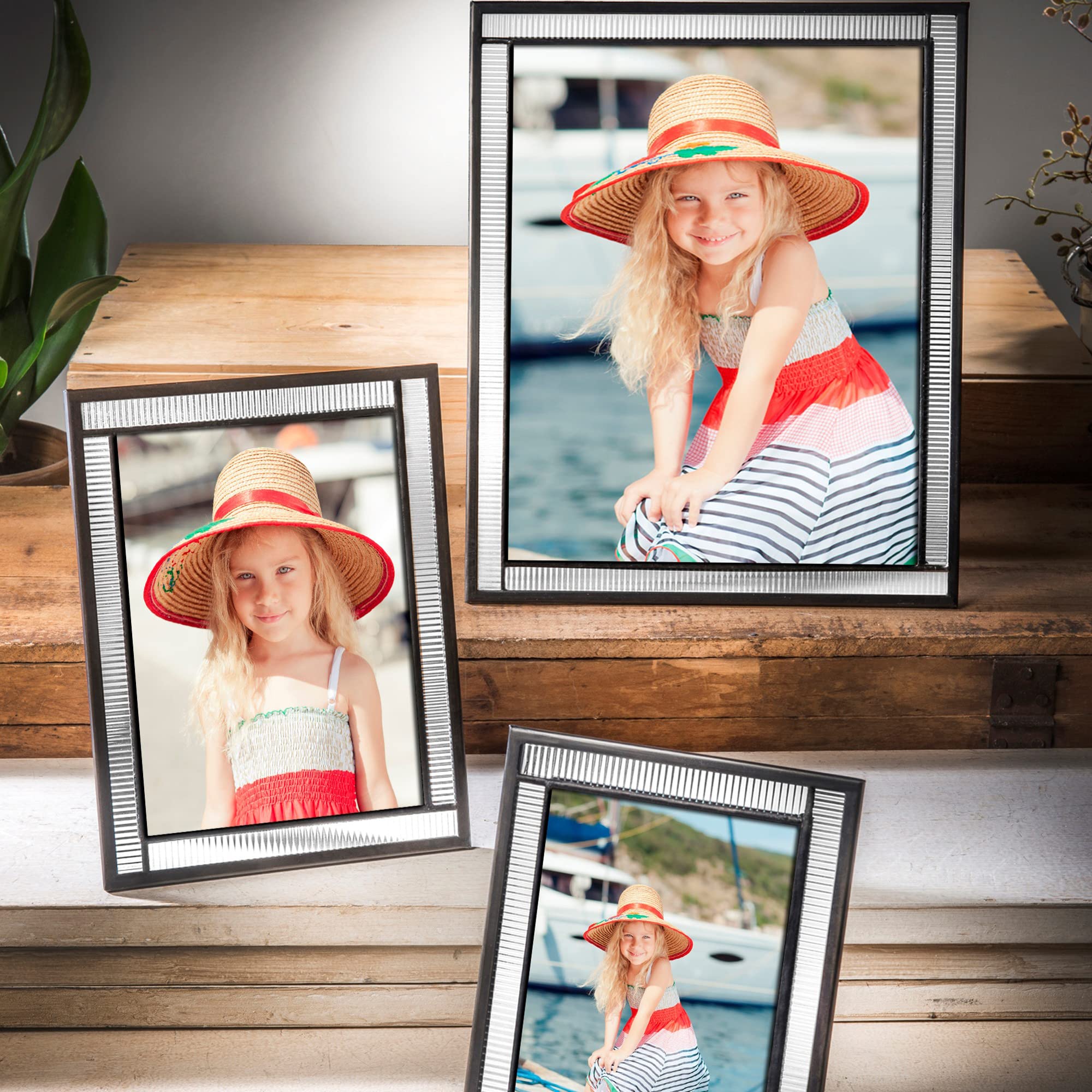 5x7 Picture Frames - Clear Glass Tabletop Display for Home & Office Decor | Perfect for Weddings, Graduations & Family Photos