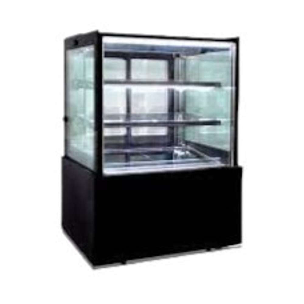 Alpha Commercial Cake Showcase 306L Square Refrigerator - Black Marble Coating, 900mm Width - Perfect for Bakeries, Cafes & Dessert Shops