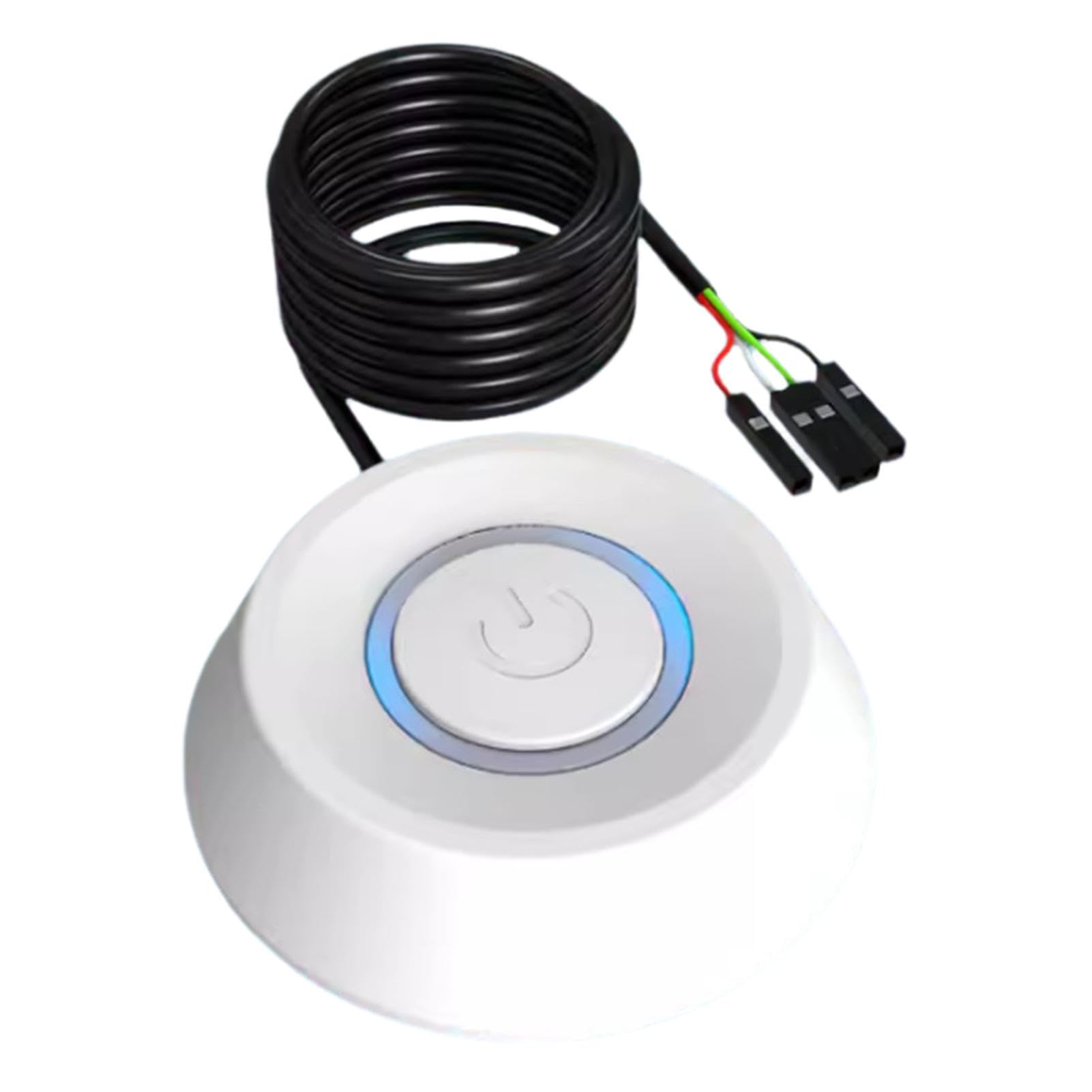 LED PC Computer Case Power Button Extension with 1.8m Cable - Motherboard Reset Switch for Desktop PC Cases - Perfect for Home, Office, Internet Cafes, Schools, and Hotels (Easy Installation & Durable)