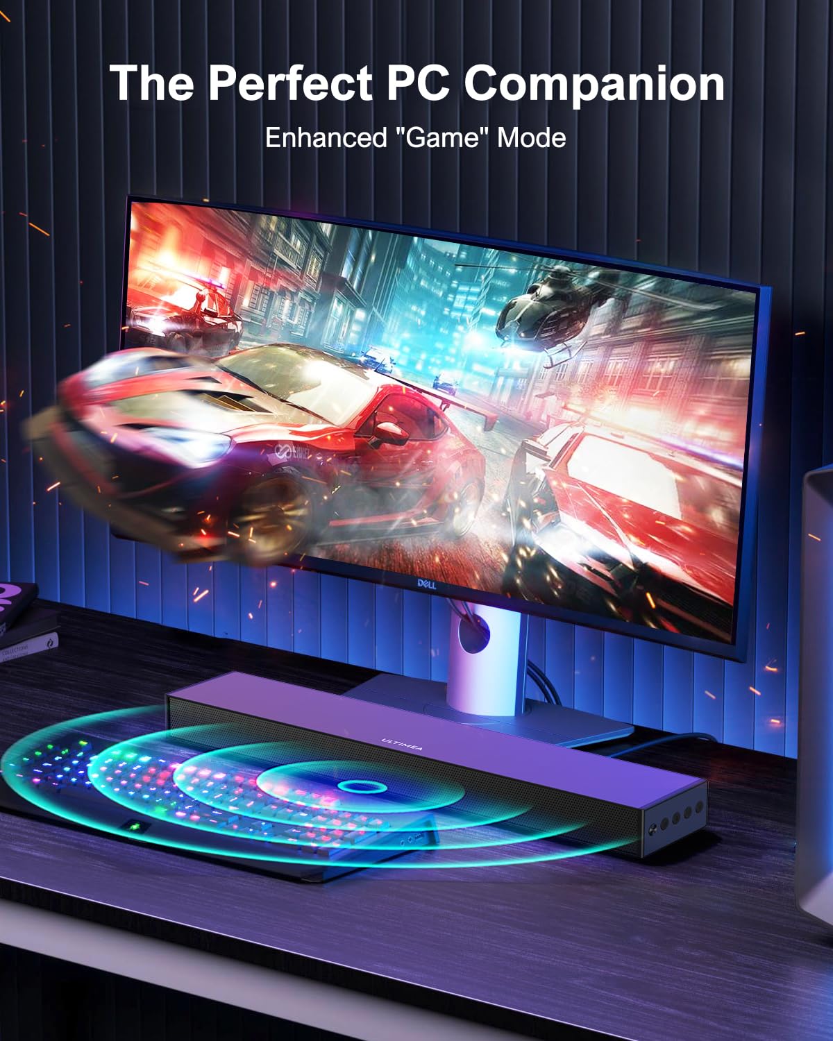 ULTIMEA Nova S40 2.1 Channel Soundbar with Wireless Subwoofer - Bluetooth 5.3 TV Sound Bar for Smart TVs, PC Gaming & Home Theater - Deep Bass Audio System with HDMI ARC/Optical/AUX Connectivity (2024 Model) - Perfect for Movie Nights, Gaming Sessions & Music Streaming