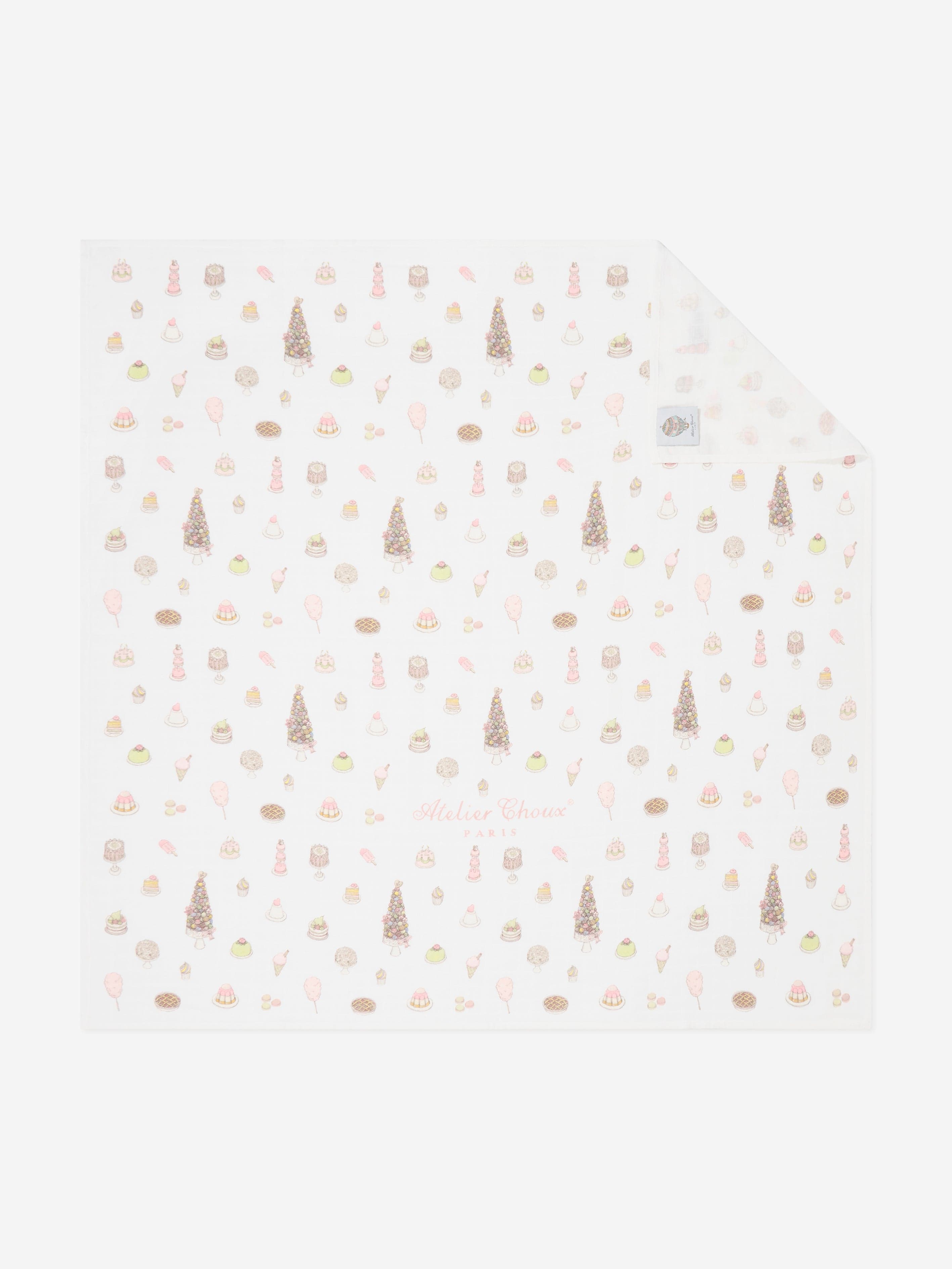 Atelier Choux Baby Girls Sweetie Pie Swaddle Blanket - Soft Pink 100cm (39