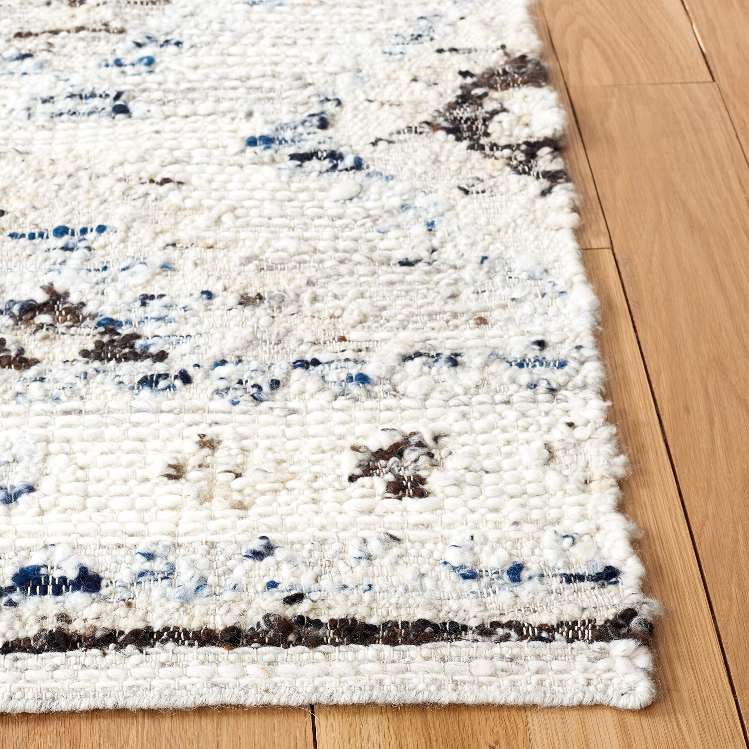 SAFAVIEH Manhattan Collection 6' x 9' Ivory Charcoal Handmade Premium Wool Area Rug - Soft & Durable for Living Room, Dining Room, Bedroom Decor