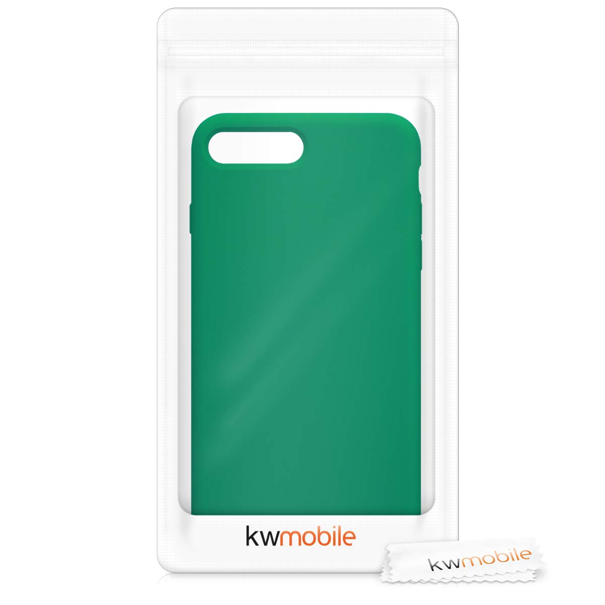 kwmobile Premium TPU Silicone Case for Apple iPhone 7 Plus/8 Plus - Shockproof Protective Phone Cover with Soft Matte Finish in Emerald Green - Perfect for Everyday Use, Work & Outdoor Activities