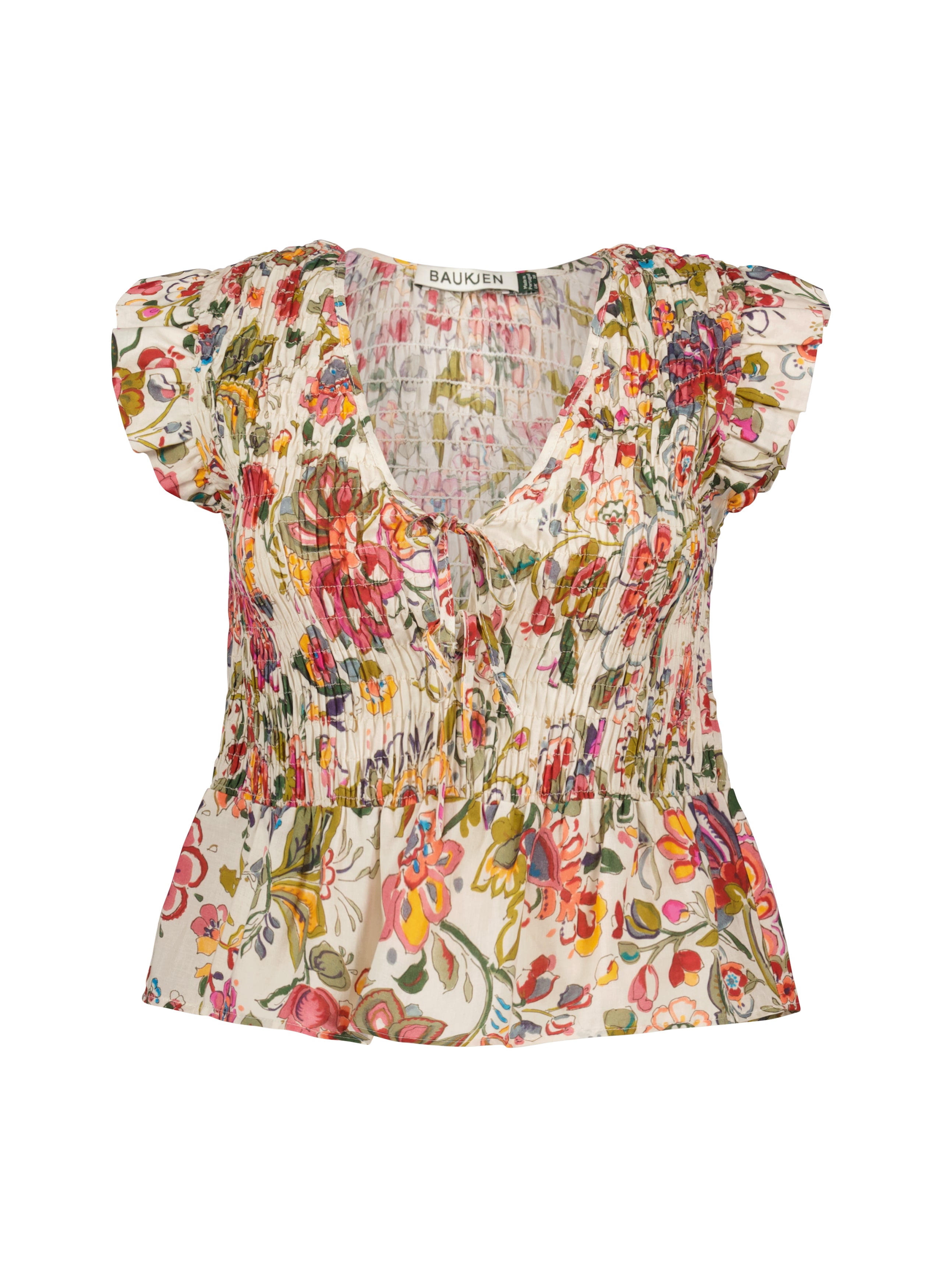 Mariah Organic Cotton Smocked Blouse for Women - Soft & Breathable Summer Tops - Perfect for Casual Outings, Beach Vacations & Boho Style