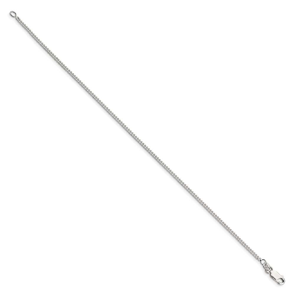1.75mm Sterling Silver Curb Chain Anklet Bracelet for Women - Perfect for Beach, Party & Everyday Wear