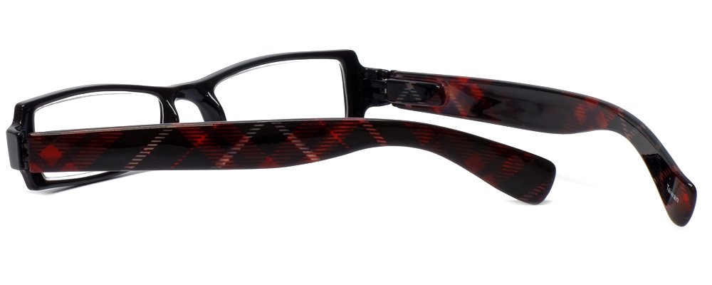 Calabria 763 Retro Rectangular Reading Glasses for Men & Women - Trendy Designer Readers with Matching Soft Case - Perfect for Reading, Office Work, and Fashion Accessories