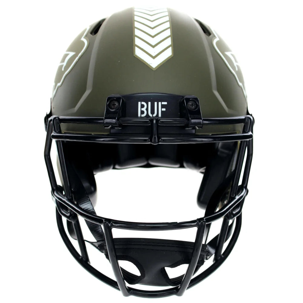 Josh Allen Autographed Buffalo Bills Salute to Service Speed Helmet with BAS COA - Perfect for NFL Fans, Collectors & Game Room Decor
