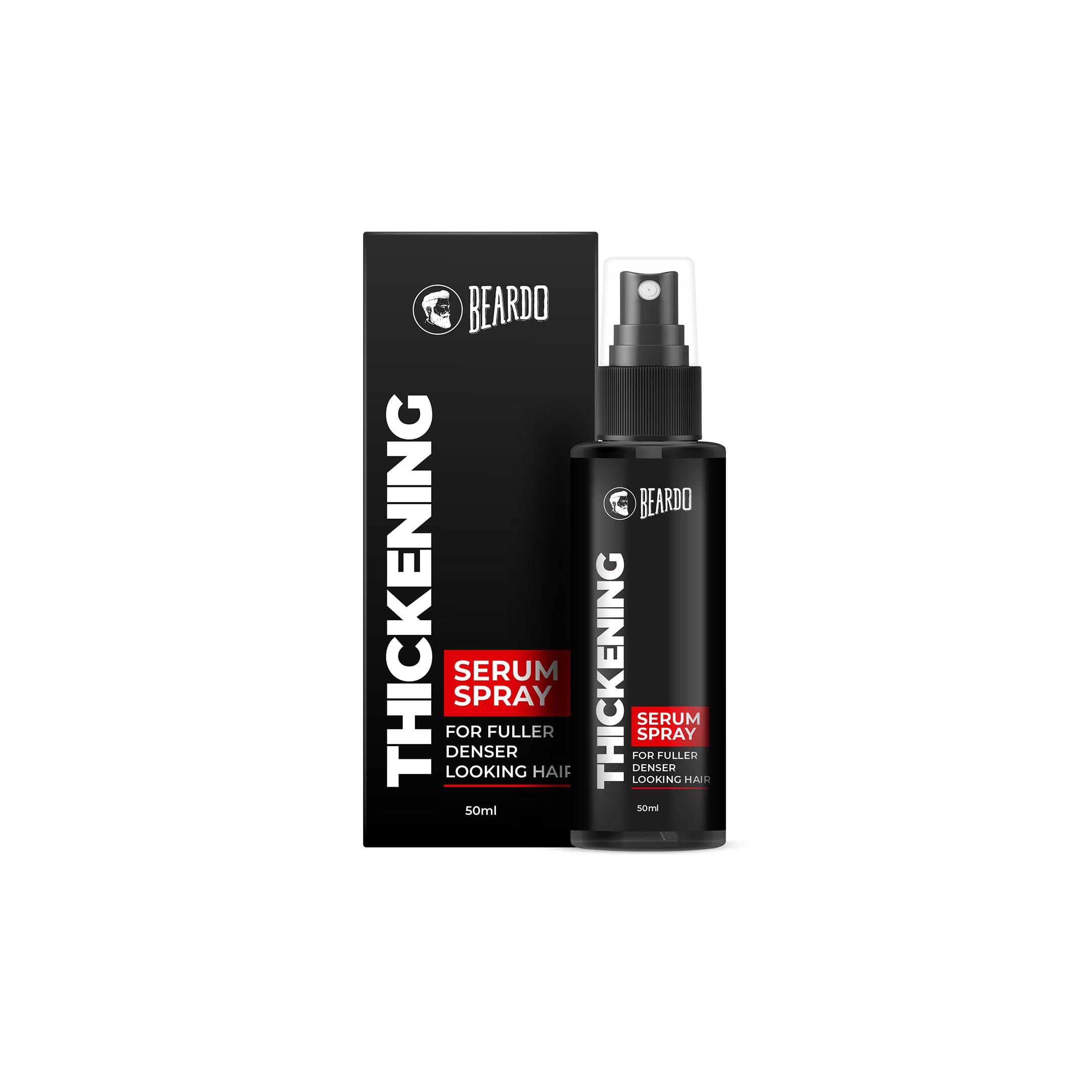 Beardo Thickening Hair Serum Spray for Men - 50ml | Frizz Control, Smooth & Glossy Hair Treatment | Volumizing Hair Spray for Daily Use | Perfect for Travel, Work & Styling On-The-Go