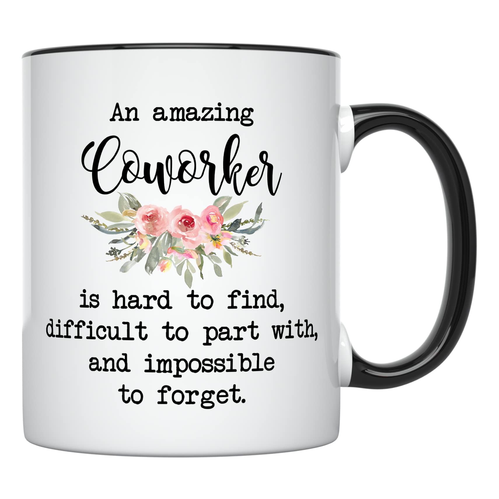 YouNique Designs 11oz Coworker Mug - Funny Going Away Gift for Coworkers, Farewell Present for Women, Office Goodbye Gift with Black Handle - Perfect for Retirement, Promotion or New Job Celebration