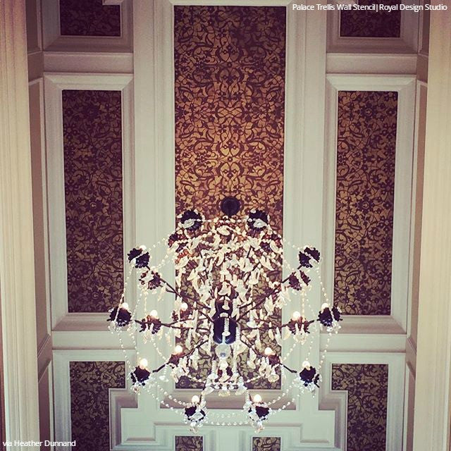 Palace Trellis Moroccan Wall Stencil - DIY Home Decor, Arabic Pattern Template for Painting, Wall Art, Furniture & Crafts - Perfect for Bedroom, Living Room, and Boho Style Interior Design