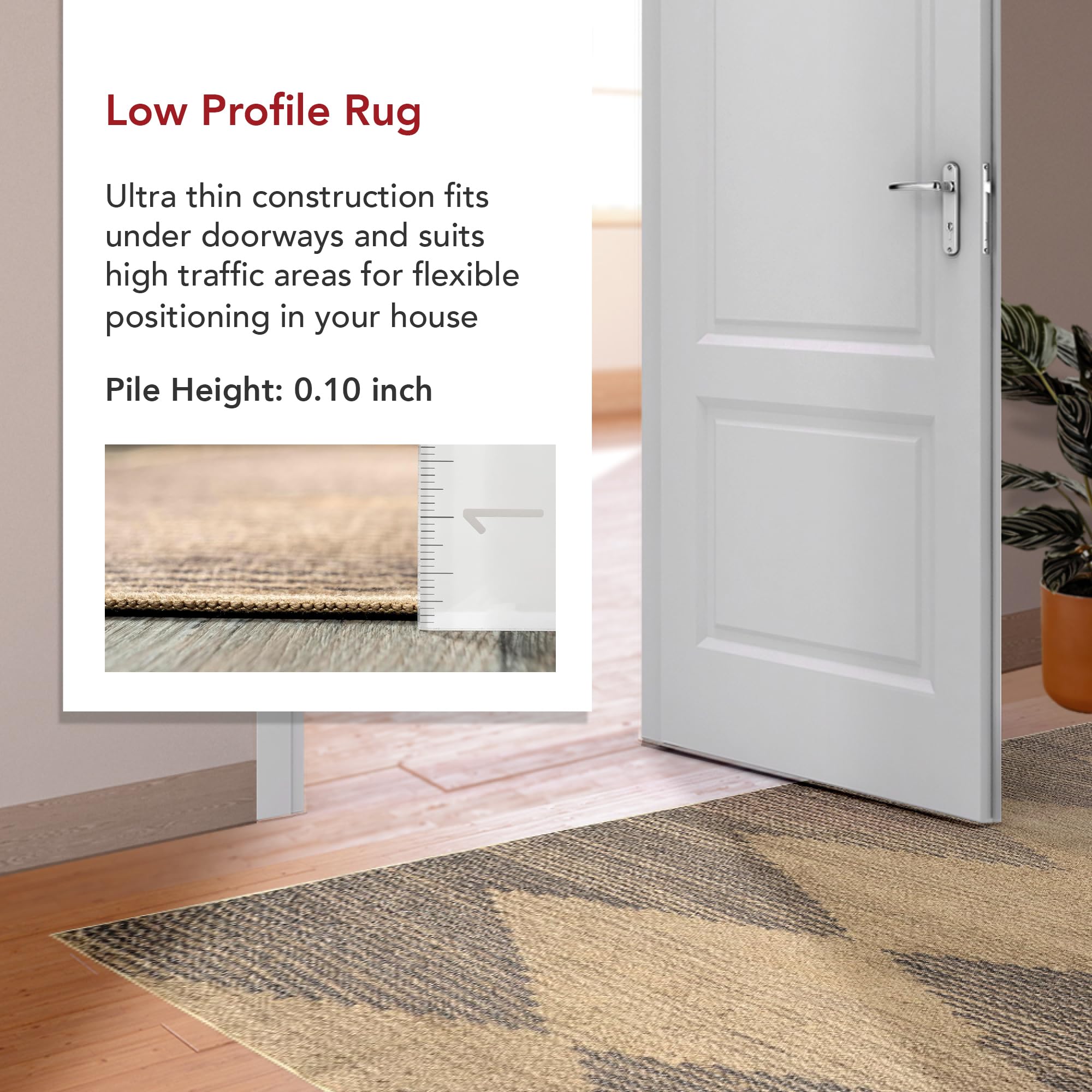 nuLOOM 8' x 10' Easy-Jute SuperiorWash Machine Washable Non-Slip Area Rug - Natural Dori Design for Living Room, Bedroom, Nursery & Kids Room - Perfect for Home Decor, High Traffic Areas & Pet-Friendly Spaces