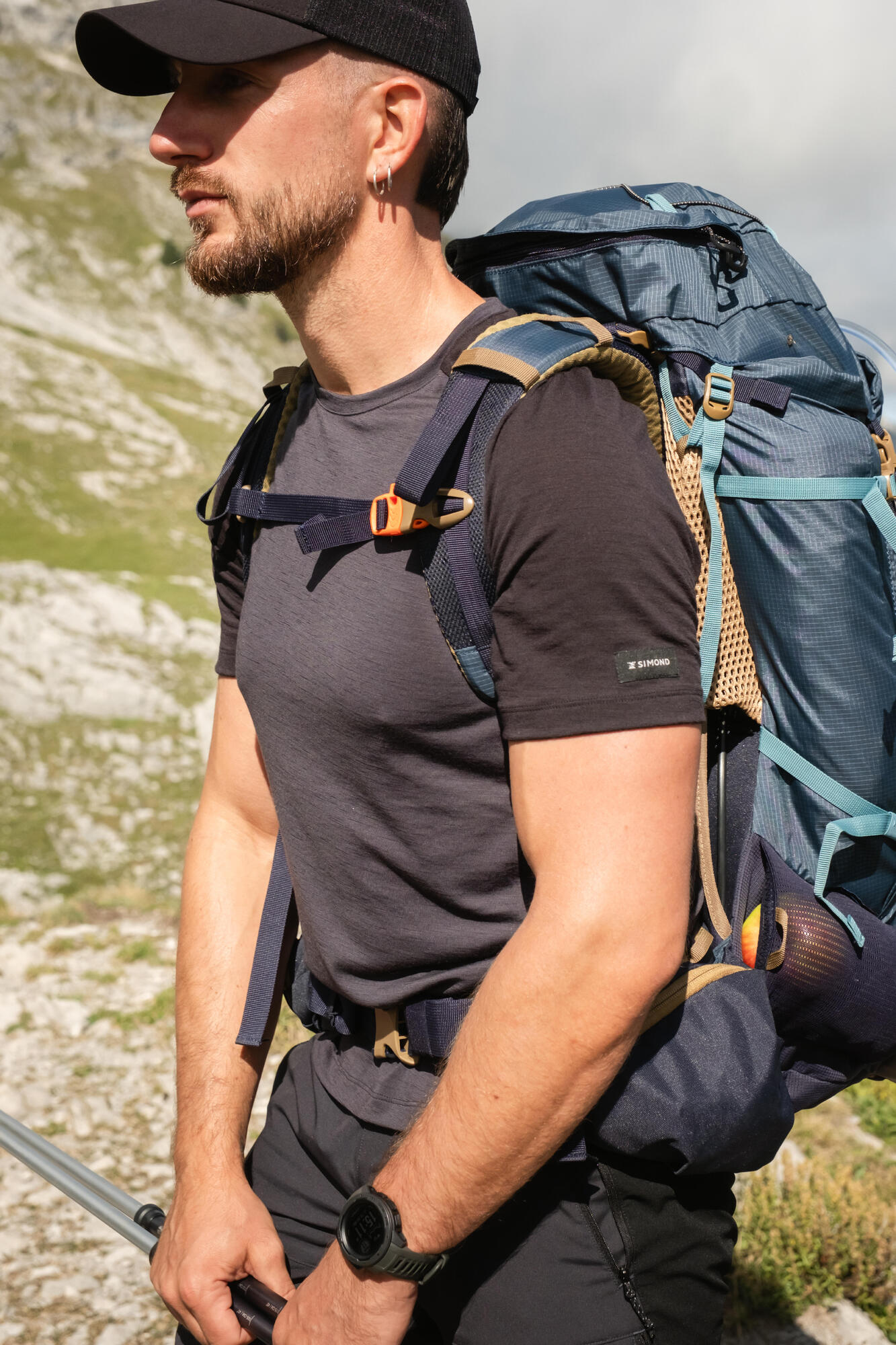 Simond Men’s Merino Wool Short Sleeve T-Shirt - Moisture Wicking & Odor Resistant Base Layer for Hiking, Camping & Outdoor Activities