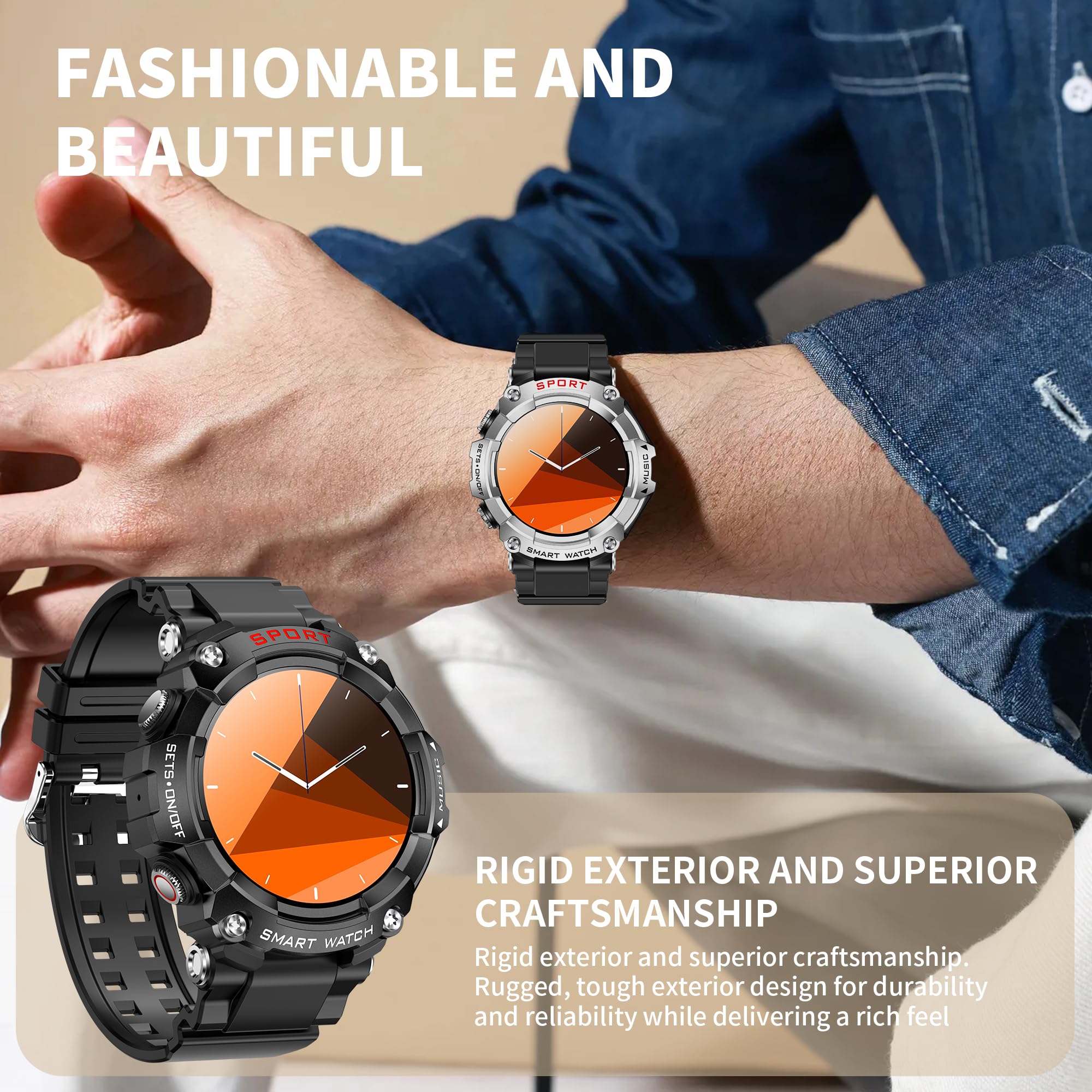 1.52-inch Full Touch HD Screen Smartwatch with TWS Earbuds - Metal Body, Custom Dial, Local Music Storage, Health Monitoring & Message Notifications | Perfect for Running, Gym Workouts & Daily Activity Tracking