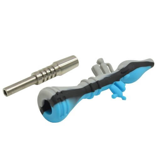Premium Titanium Nectar Collector Kit for Dabbing - Portable Honey Straw with Glass Jar & Silicone Mouthpiece - Perfect for Concentrates, Wax, Oil & Shatter - Essential Dab Tool for On-the-Go Use