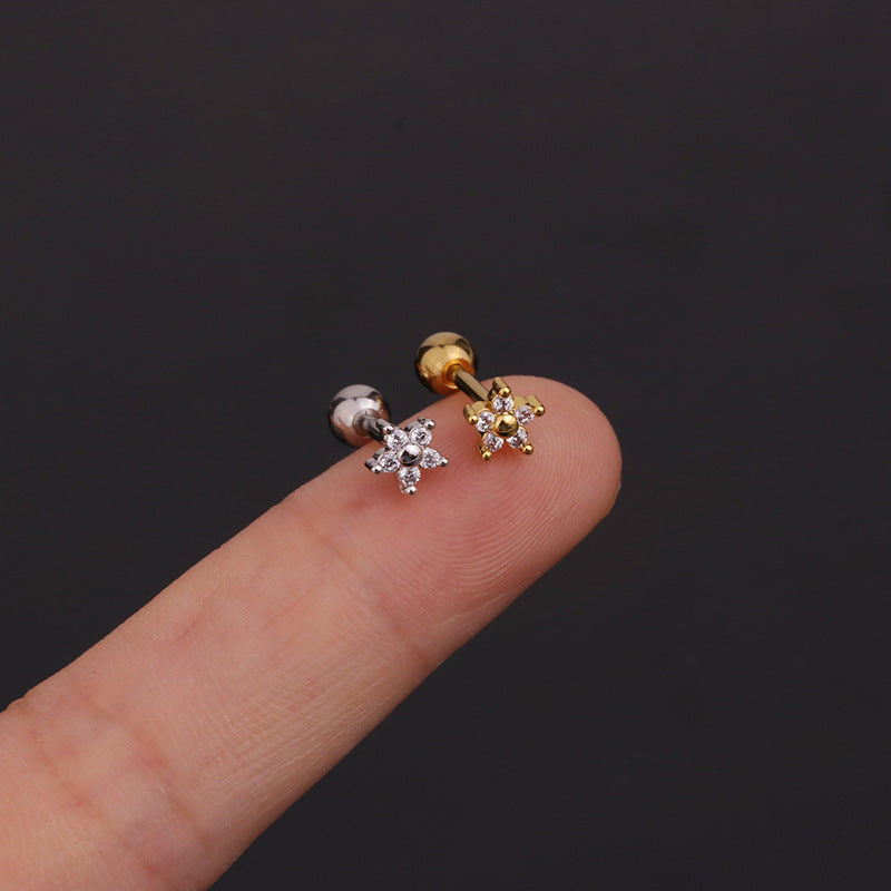 16G Cartilage Tiny Stud Earrings - Dainty Flower Stud Earrings for Women | Perfect for Daily Wear, Parties & Gifts | HSPJ256