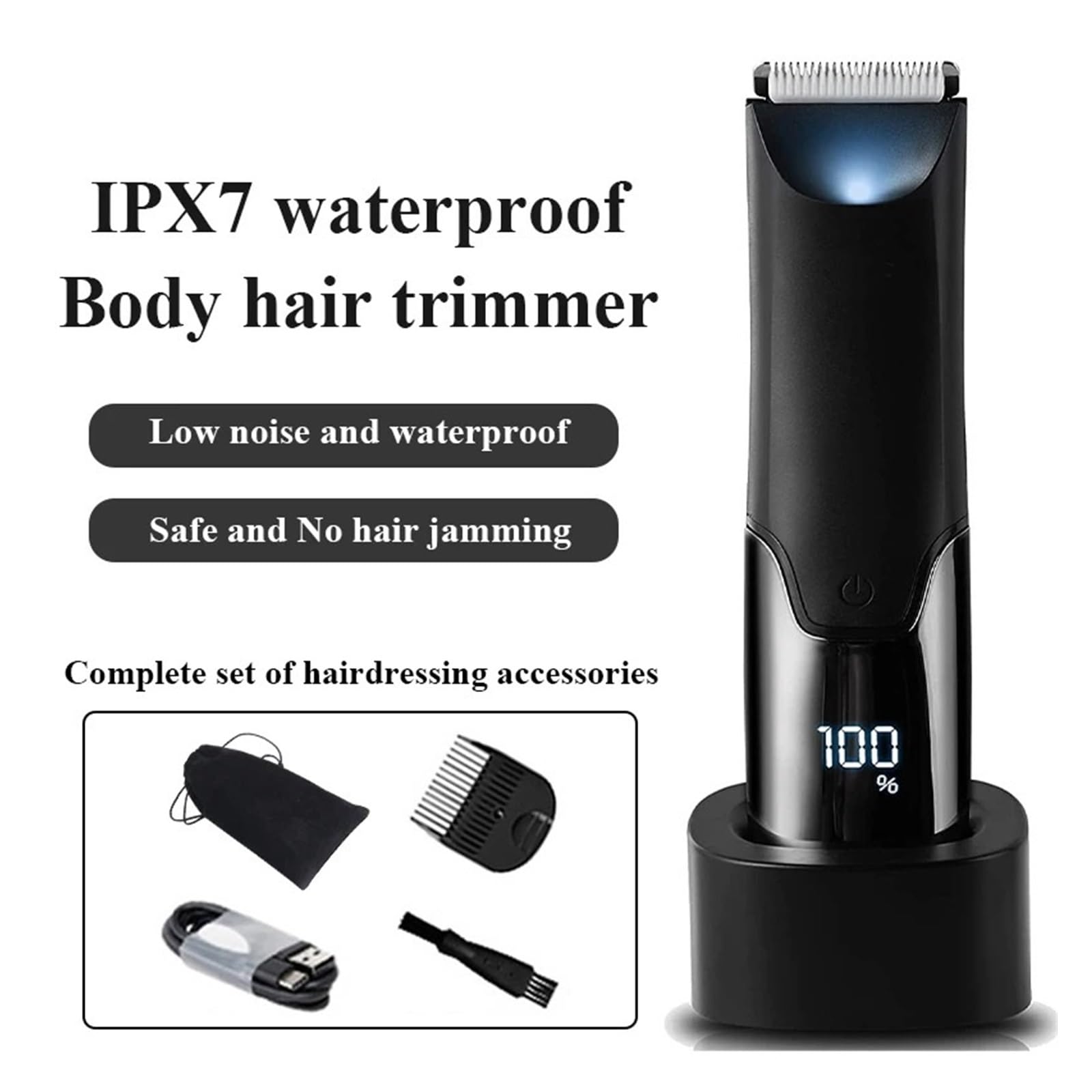 Premium Men's Groin & Pubic Hair Trimmer - Electric Body Grooming Clipper for Sensitive Areas, Bikini Line Shaver & Manscaping Razor - Perfect for Personal Grooming, Travel & Gym Use