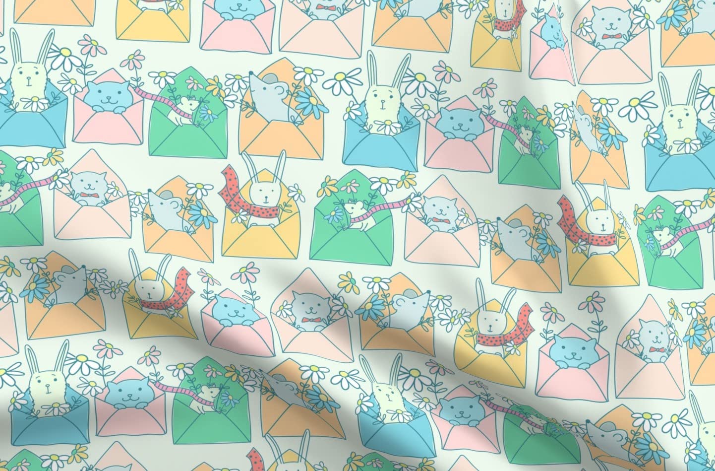 Premium Spoonflower Fabric - 'You Letters Snail Pen' Printed Soft Minky Fabric by The Yard for Sewing Baby Blankets, Quilt Backing & Plush Projects - Perfect for Nursery Decor, DIY Baby Gifts & Cozy Home Textiles