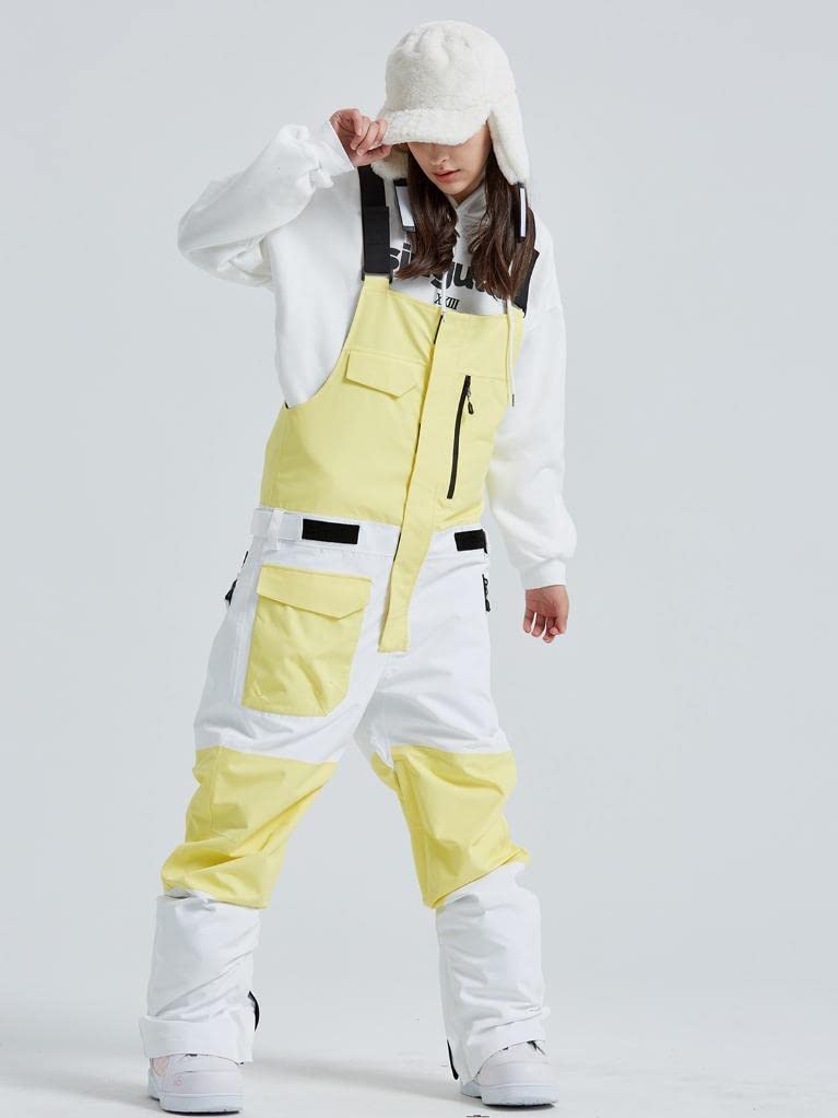 GS SNOWING Women's Waterproof Windproof Insulated Snow Bibs - Winter Ski Pants with Ripstop Fabric for Snowboarding & Outdoor Activities | Perfect for Skiing, Snowboarding & Cold Weather Adventures