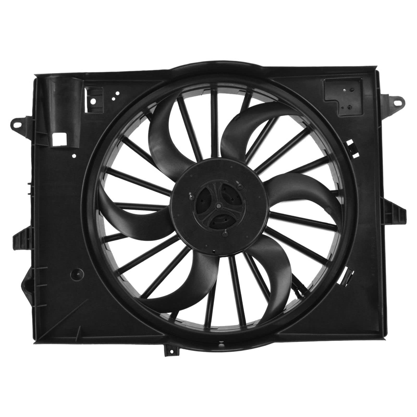 TRQ Radiator Cooling Fan Assembly Compatible with 2003-2004 Ford Thunderbird Lincoln LS - High Performance Replacement Part for Engine Cooling System - Perfect for Summer Driving & Heavy Traffic Conditions