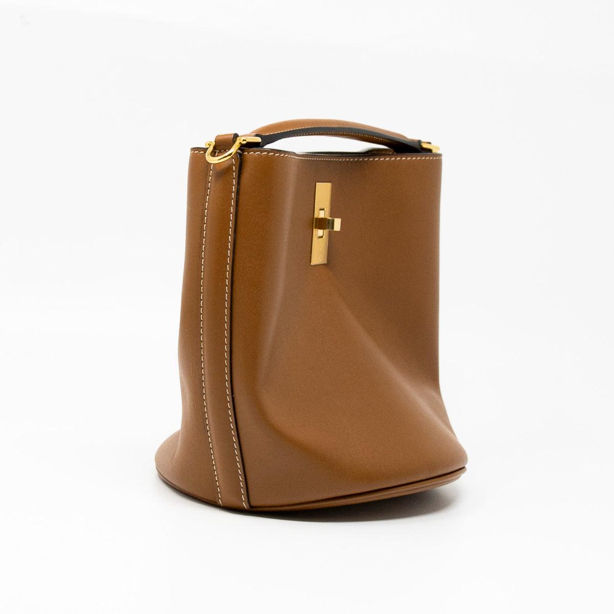 Celine Tan Teen Bucket 16 Bag - Genuine Leather Crossbody Shoulder Bag for Women | Perfect for Travel, Shopping & Everyday Use