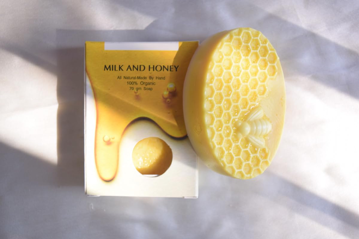 Organic Milk & Honey Soap for Men & Women - Purple Soapery Handmade Soap Bar with Natural Ingredients for Dry Skin, Sensitive Skin Care - Perfect for Daily Use, Gifts & Spa Relaxation
