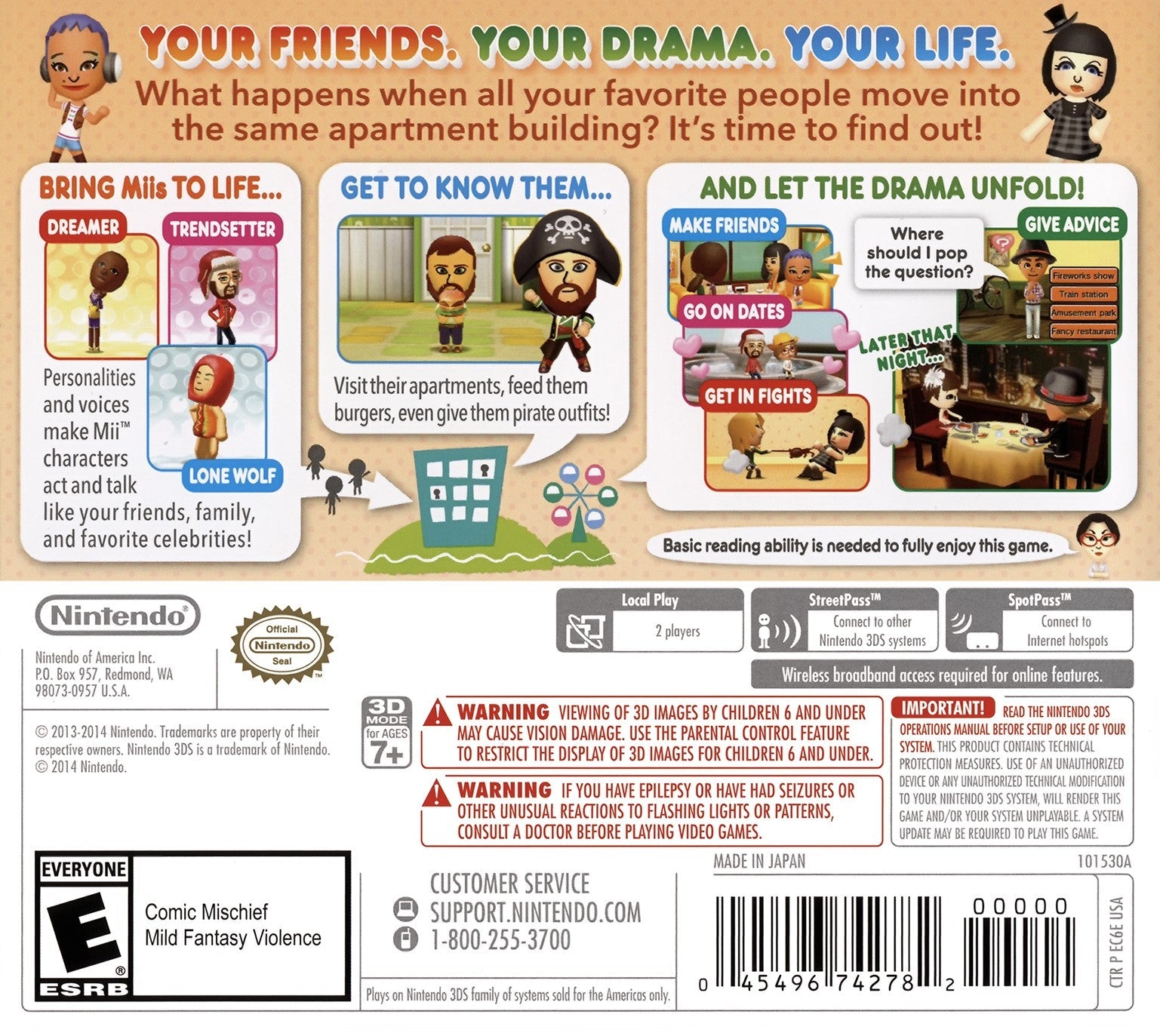 Used Tomodachi Life 3DS Video Game - Fun Life Simulation for Nintendo 3DS | Perfect for Casual Gaming & Virtual World Lovers