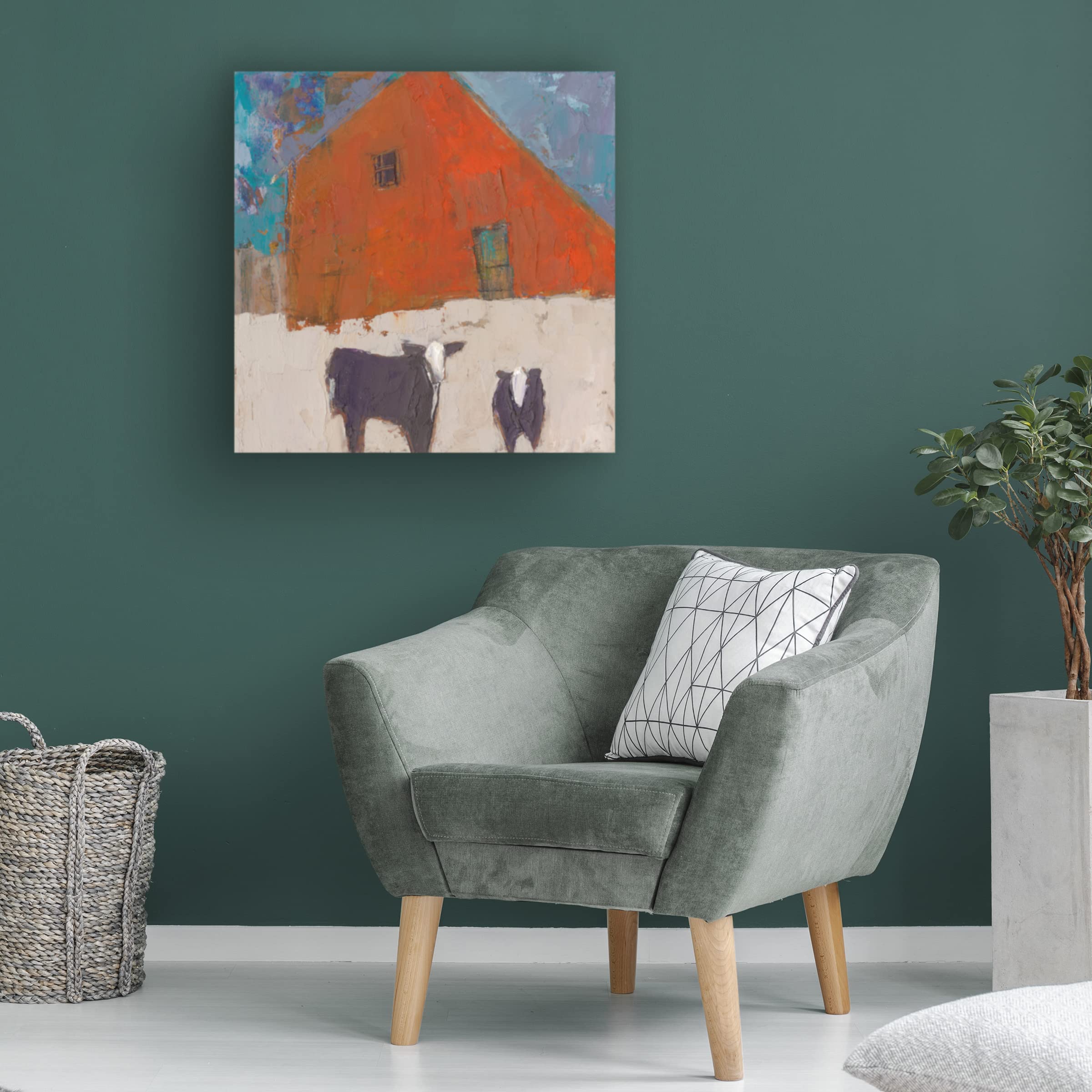 Trademark Fine Art 'Hazel Barn' Canvas Wall Art by Sue Jachimiec - Rustic Farmhouse Decor for Living Room, Bedroom & Office