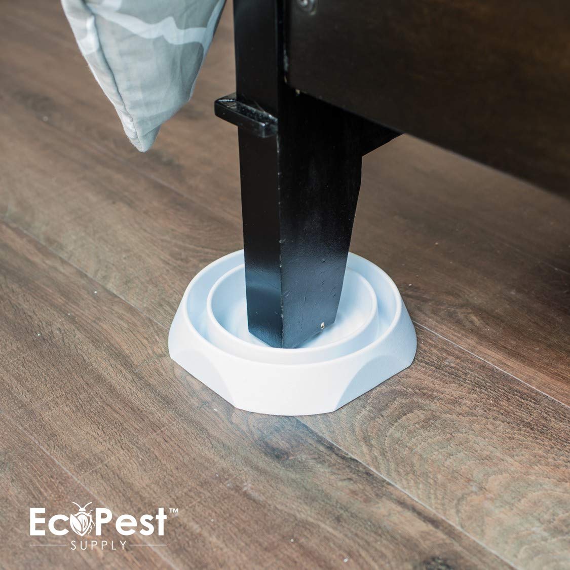 Bed Bug Interceptors 4 Pack - Bed Bug Blocker Pro Interceptor Traps (White) | Insect Trap, Monitor & Detector for Bed Legs | Prevent Bed Bug Infestations in Homes, Hotels & Dorm Rooms
