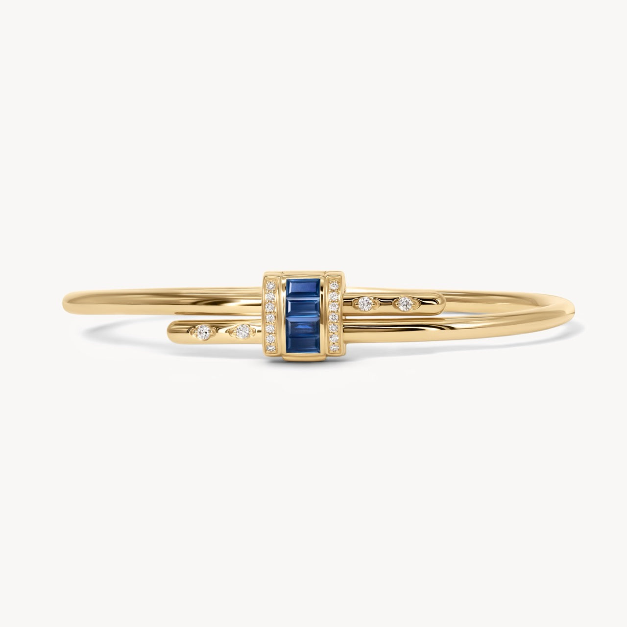 Vaulted Sapphire Latch Bracelet - Elegant Blue Gemstone Jewelry for Women | Perfect for Weddings, Parties & Special Occasions