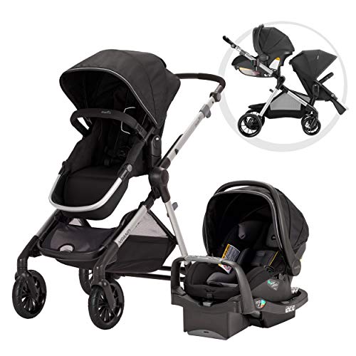 Evenflo Pivot Xpand Modular Travel System with SafeMax Infant Car Seat - Lightweight Stroller & Convertible Car Seat Combo for Newborns to Toddlers | Perfect for Air Travel, Shopping & Daily Outings