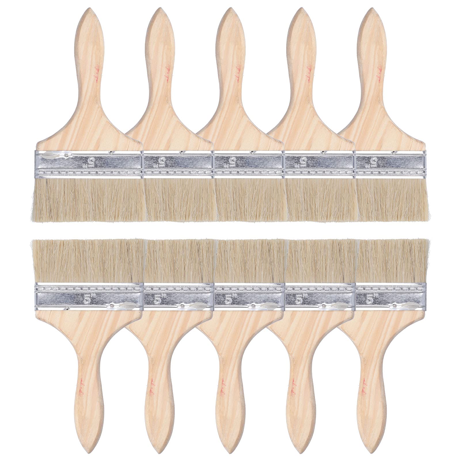Professional Wooden Handle Painting Brushes Set - Artist, Wall, BBQ & Detail Cleaning Brushes for Home Decor, DIY Projects & Kitchen Maintenance