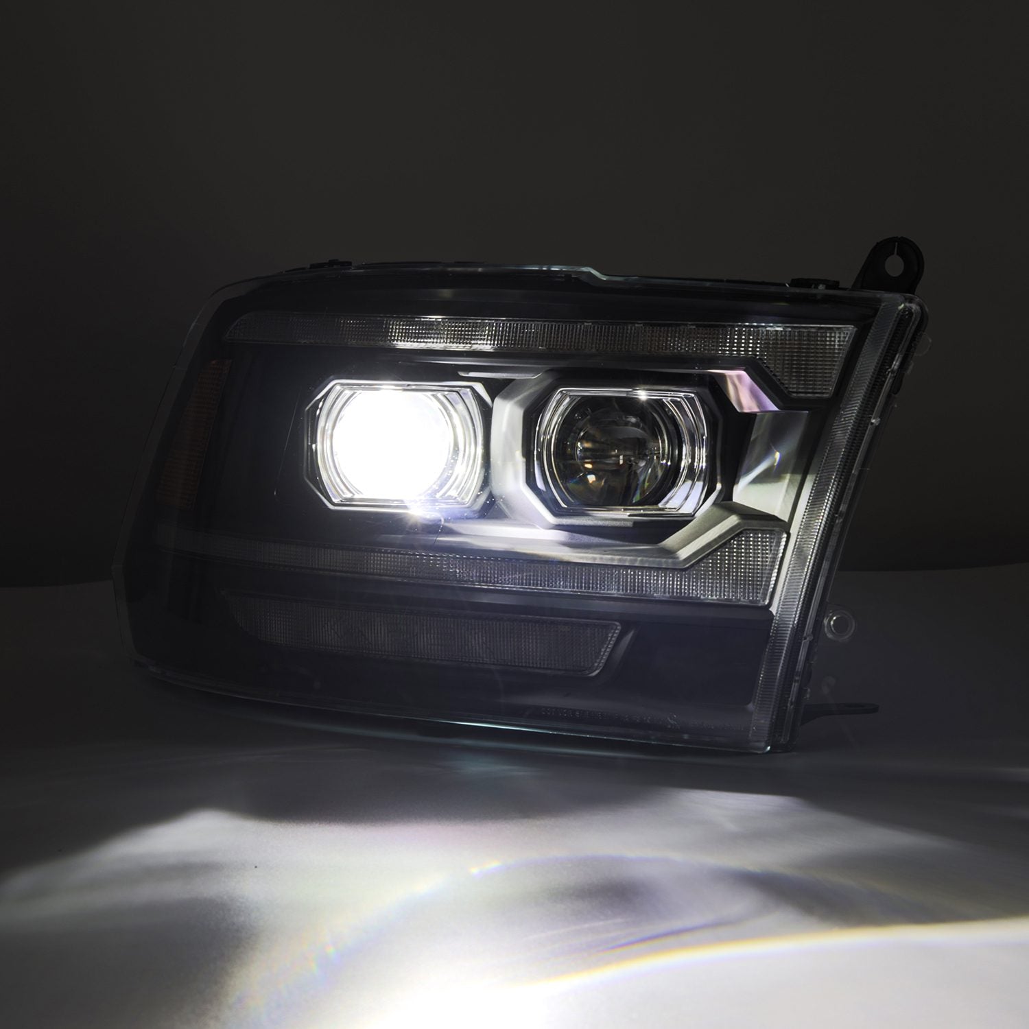 2009-2018 Ram 2500 LUXX Series LED Projector Headlights - Alpha Black - High-Performance Lighting Upgrade for Off-Road & Night Driving