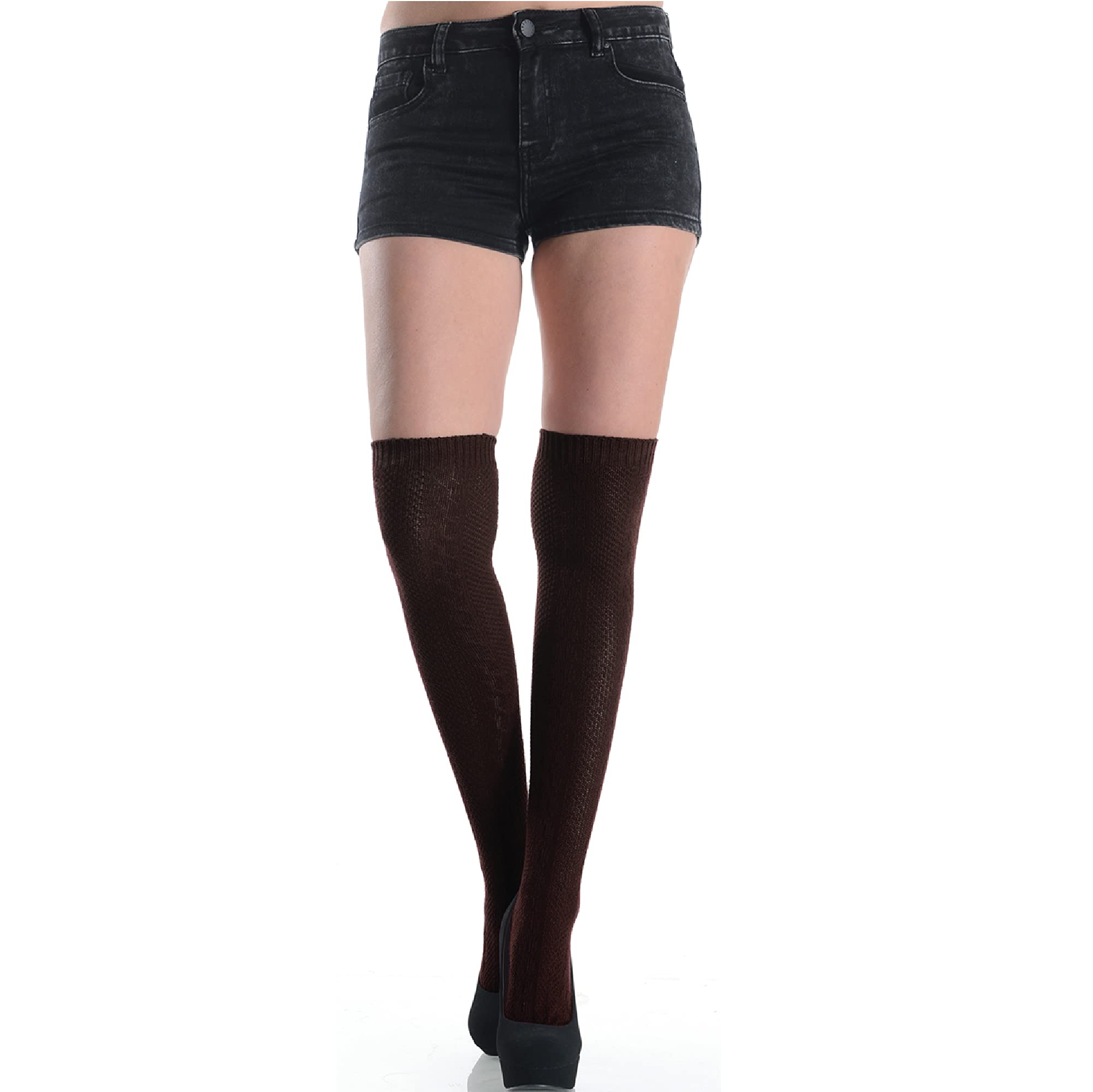 BASICO Women's Cotton Thigh High Socks - Soft Over Knee Stockings for Ladies - Perfect for Winter Warmth, Fashion Outfits & Cosplay Costumes