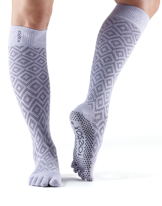 ToeSox Scrunch Knee High Grip Socks - Non-Slip Yoga, Pilates & Dance Socks for Women - Perfect for Barre, Ballet & Workout - Breathable & Comfortable