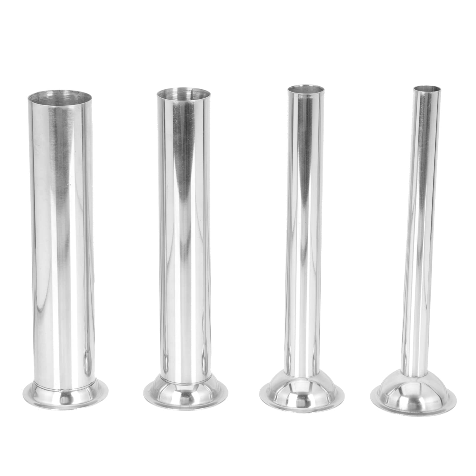 3-Piece Stainless Steel Sausage Maker Set with Food Grinder Attachment - Durable Sausage Stuffer Tubes for Home Kitchen, BBQ & Camping Cooking (Silver)