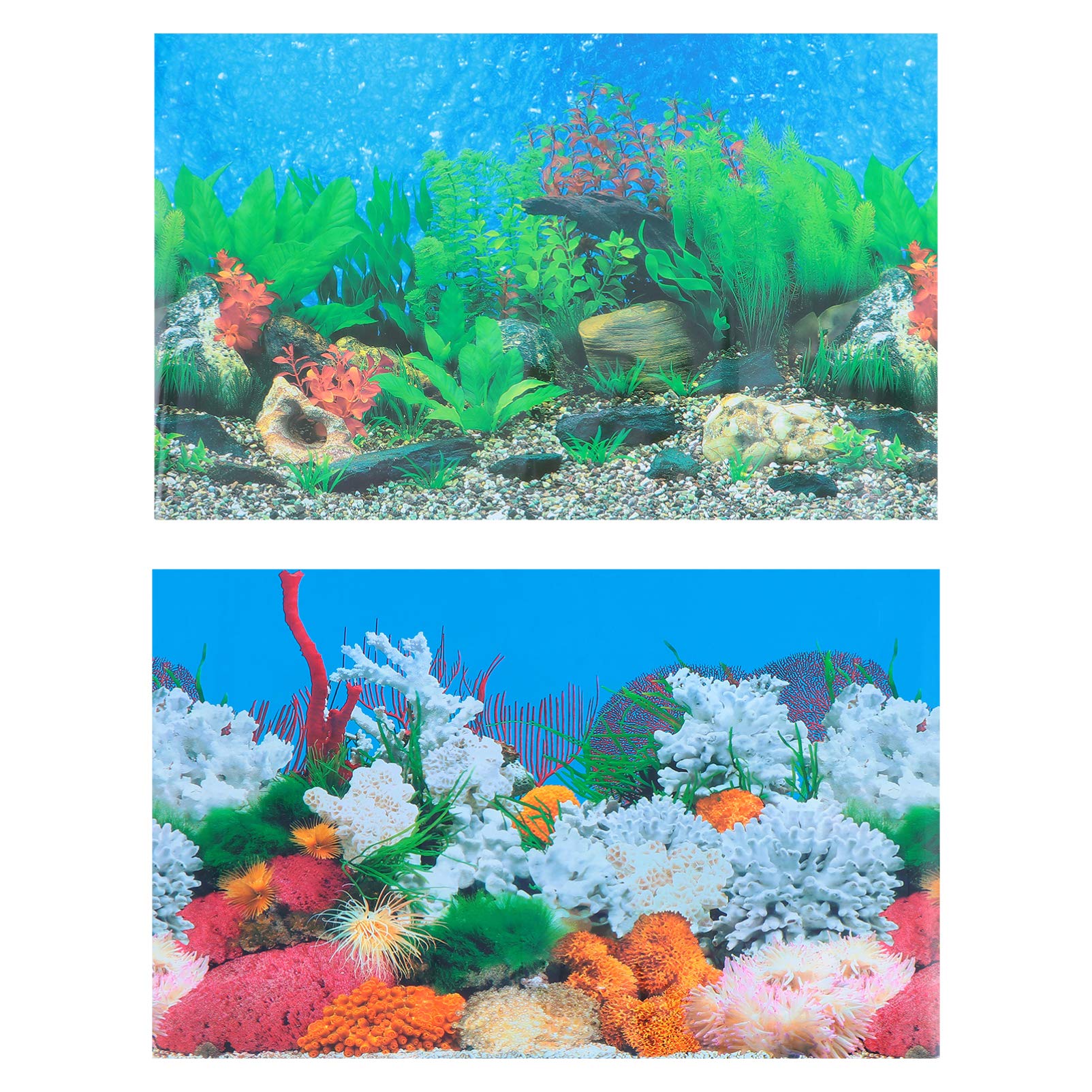POPETPOP Coraline Stickers for Aquarium - Double Sided Fish Tank Background Underwater Coral Decor | Perfect for Freshwater & Saltwater Tanks, Home & Office Aquarium Decoration