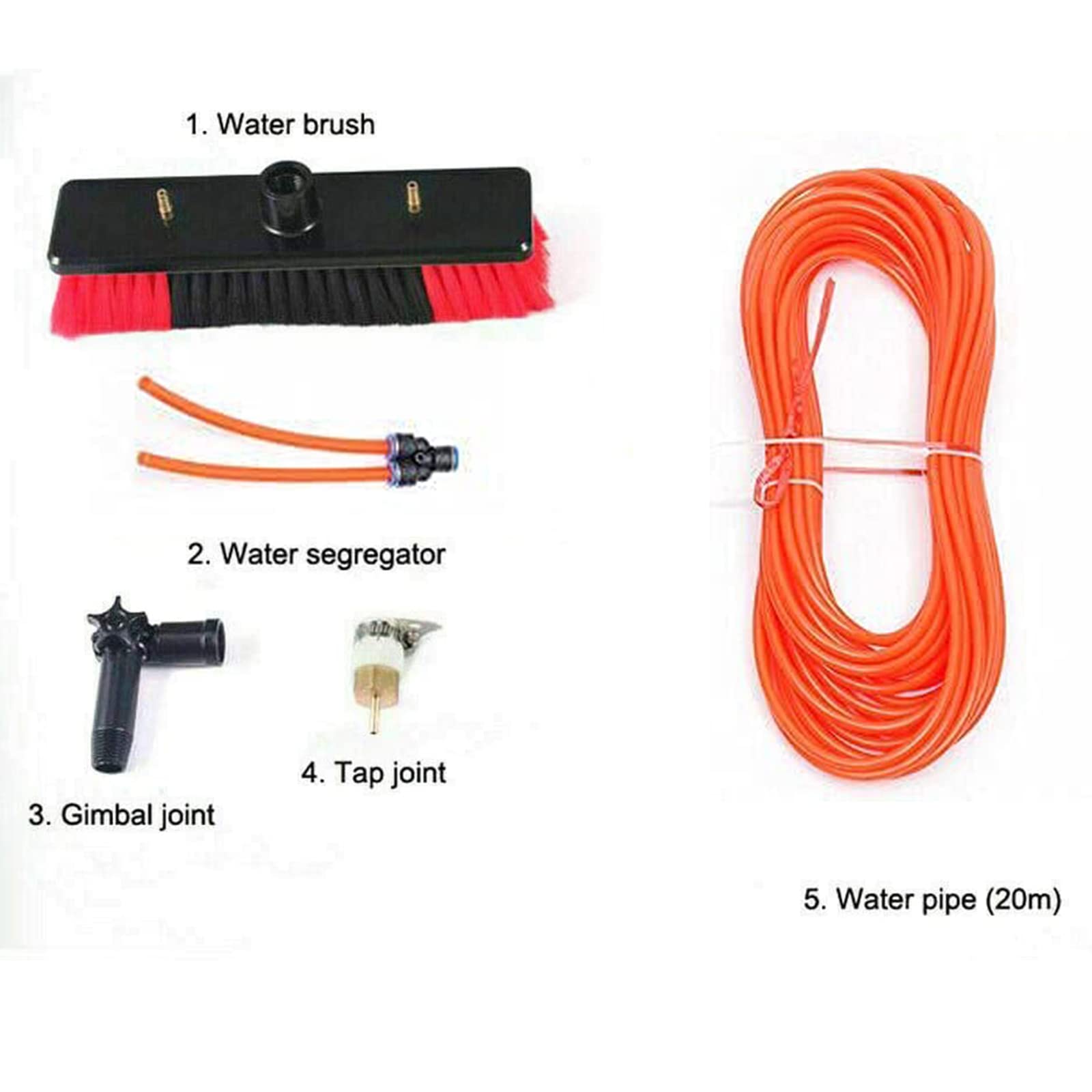 Solar Panel & Window Cleaning Kit - Water Fed Pole with Brush & Spray Washer for Outdoor Glass Cleaning - Perfect for Home, Office & Commercial Building Maintenance