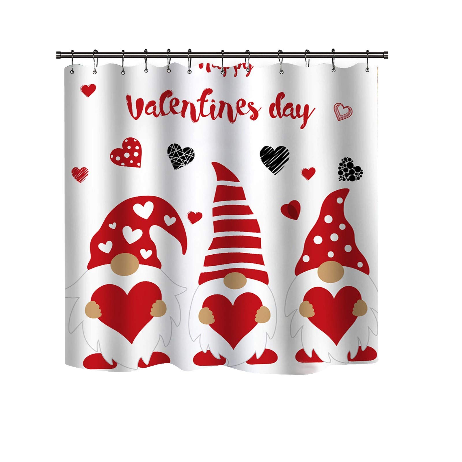 Comigeewa Valentine's Day Shower Curtain - Waterproof Fabric Bathroom Decor with Romantic Print - Perfect for Couples' Bathroom & Anniversary Gifts