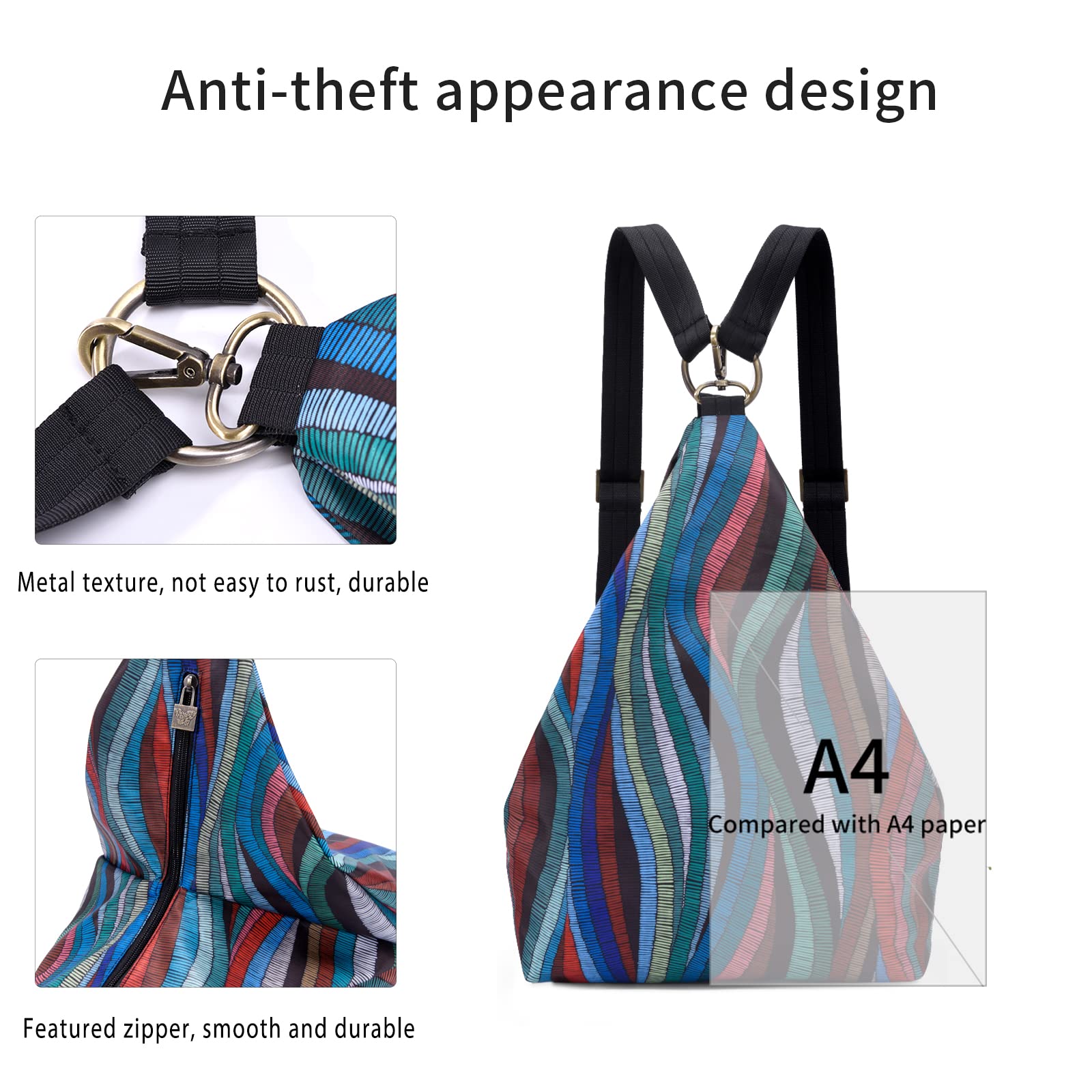 Black Butterfly Premium Bohemian Style Women's Backpack - Fashionable Casual Daypack & Small Purse (68 Multicolor) - Perfect for Travel, Work & Everyday Use