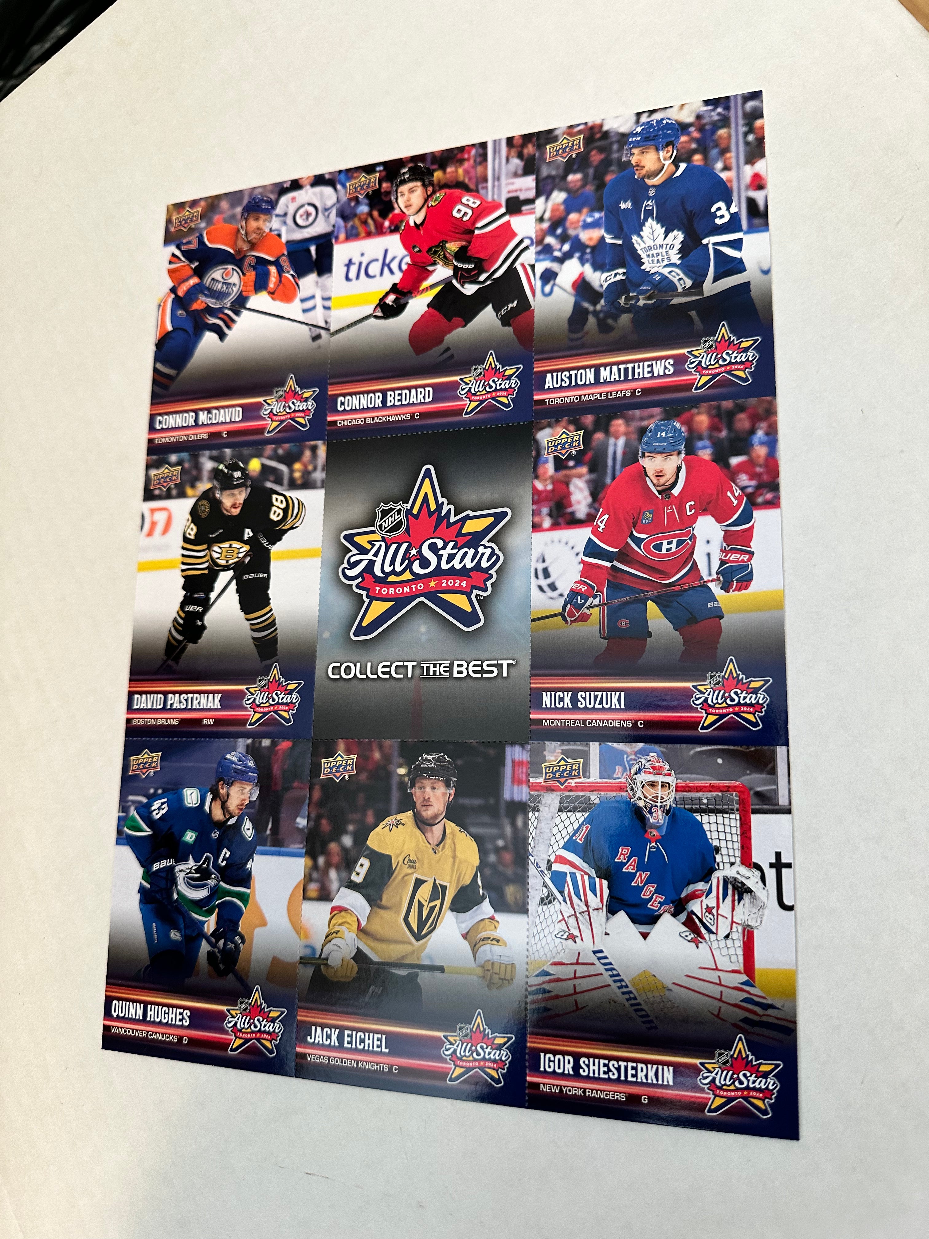2024 Connor Bedard Upper Deck Rookie Hockey Card - All-Star Game Limited Edition Uncut Sheet - Perfect for Collectors, Investors & Hockey Fans - Display in Frames or Protect in Card Sleeves
